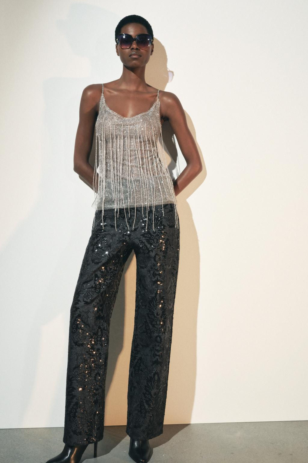 OPEN BACK BEADED FISHNET TOP - Zara фото 4