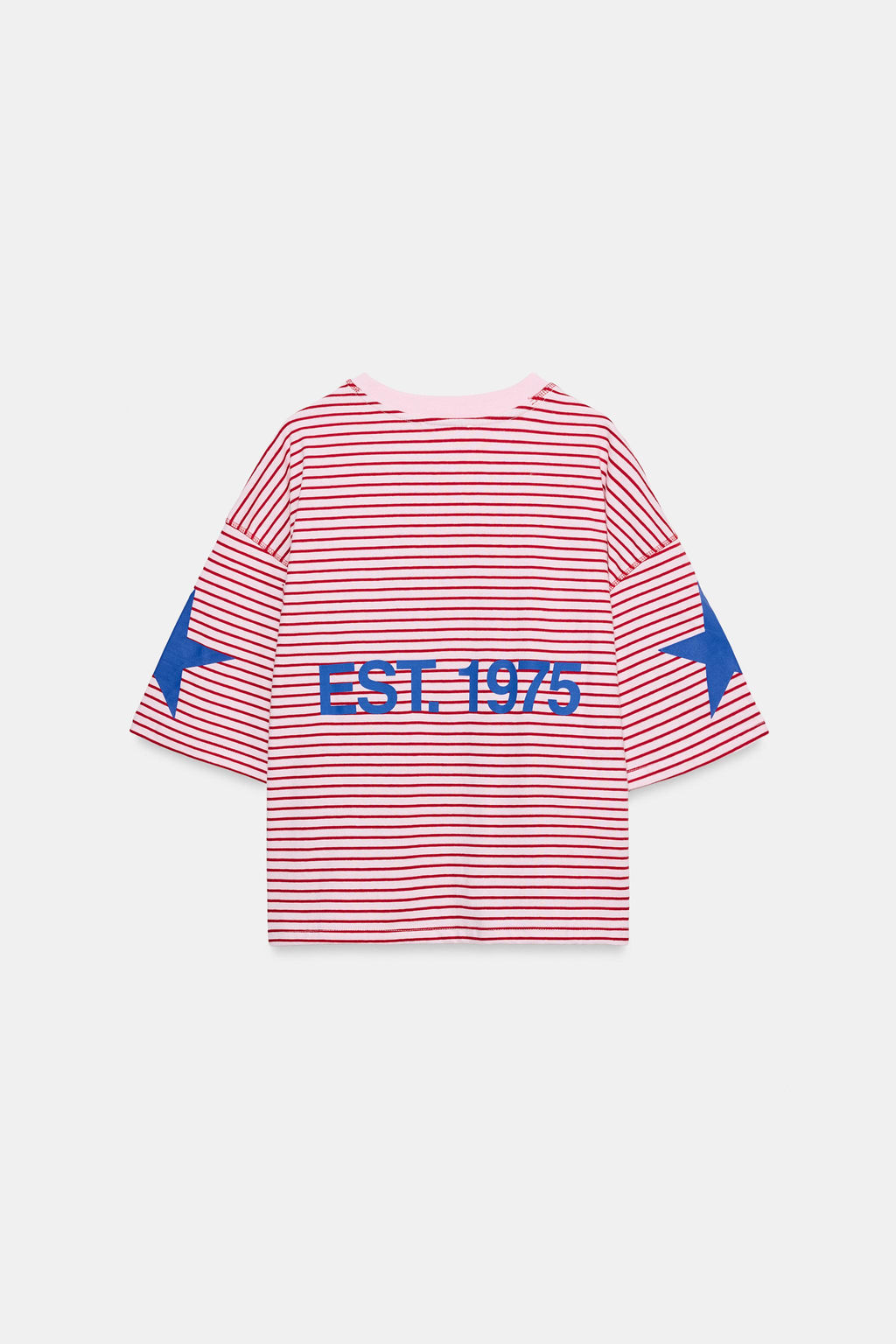 CAMISETA OVERSIZE RAYAS TEXTO / Rosa - Zara фото 7