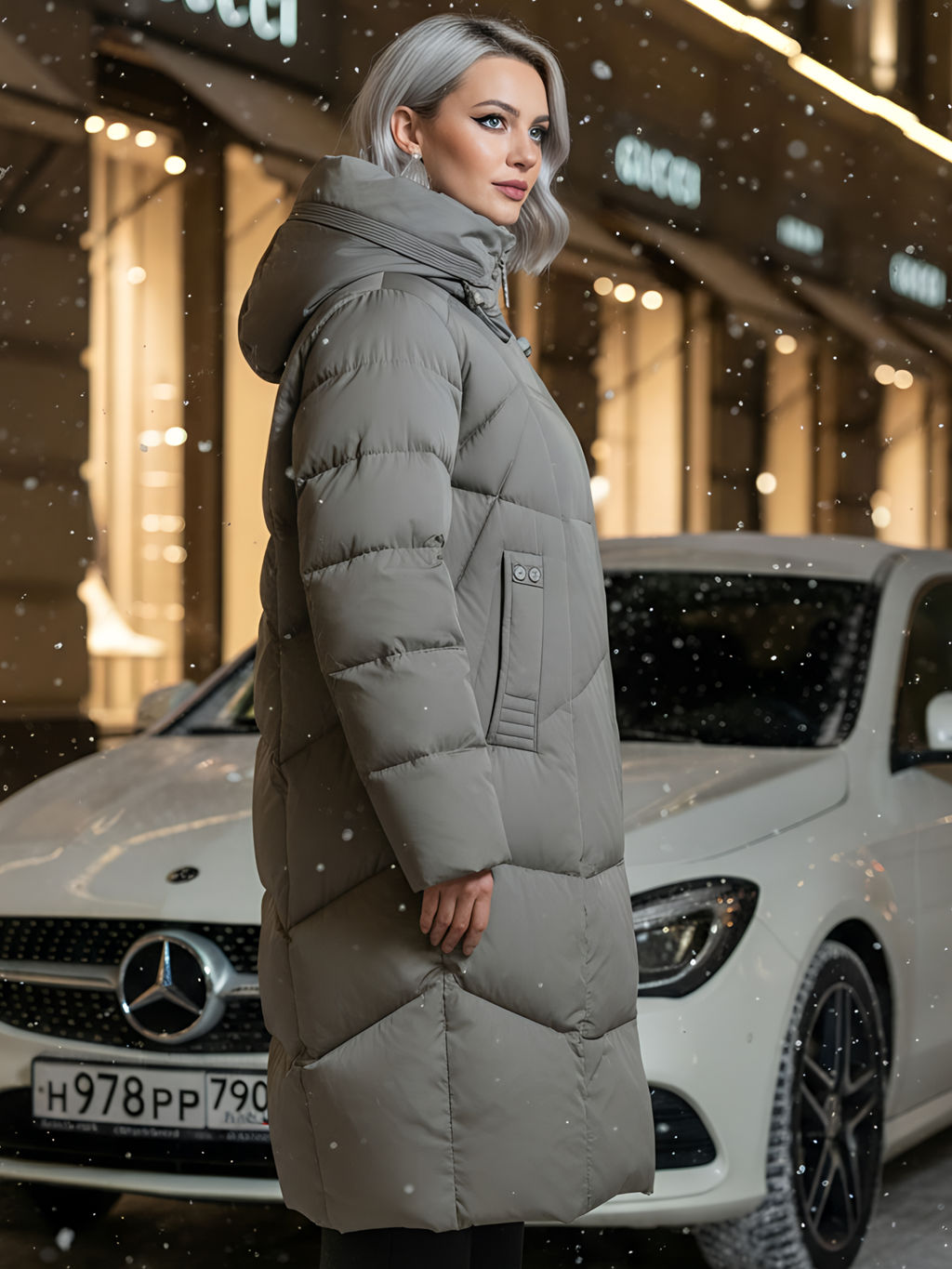 Пальто зимнее женское Visdeer 7702SK светло-коричневое утеплитель 240 г/м²  фото 20