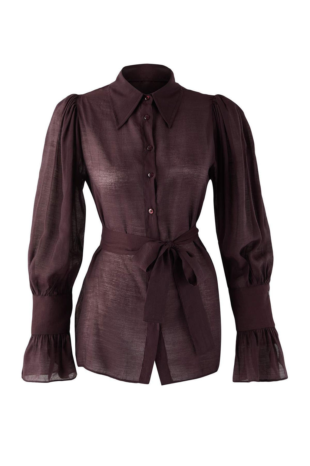 Bordo Baglama Detayl? Hafif Transparan Yumusak Hisli Boho Gomlek TWOAW26GO00111 - Trendyolmilla фото 15