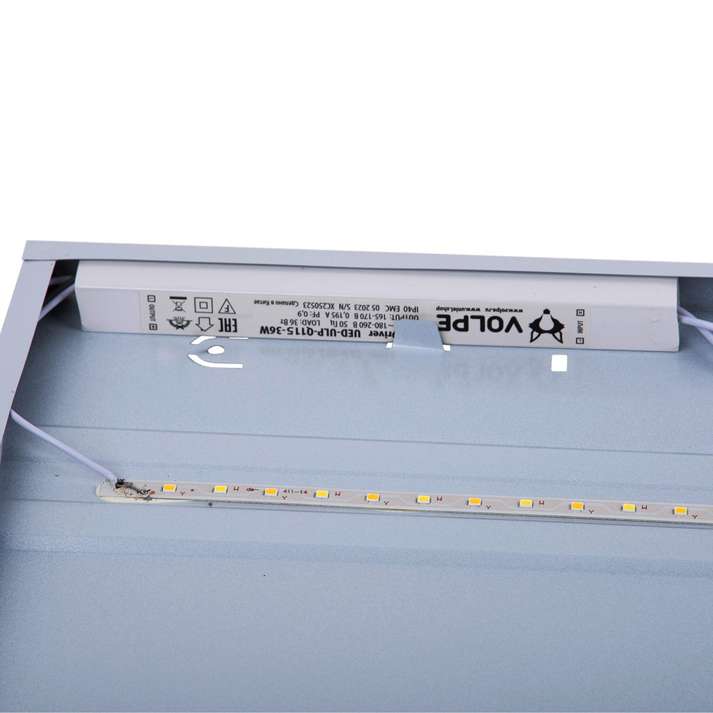 ULP-Q115 6060-36W/4000K+6500K WHITE Светильник светодиодный потолочный универсальный. Белый свет(4000K)/Холодный свет(5000К)/Дневной свет(6500K). Рассеиватель призма. Встроенный и/п. Корпус белый. ТМ Volpe