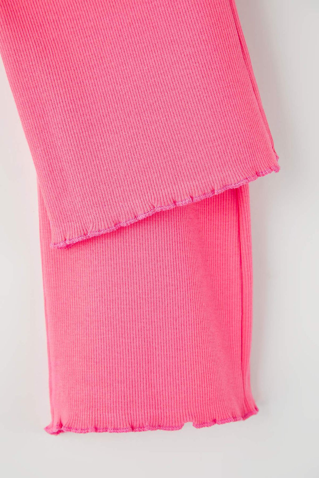 Lacivert-Pembe 2li K?z Cocuk Pamuklu Duz Orme Tayt TKDAW26TA00006 - Trendyolmilla фото 3