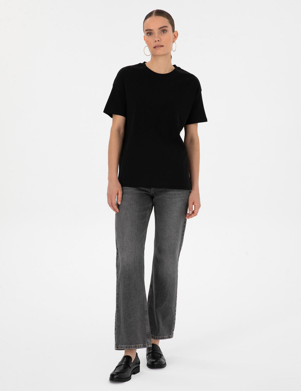 Siyah Oversize Basic Ti__rt - Pierre cardin фото 4