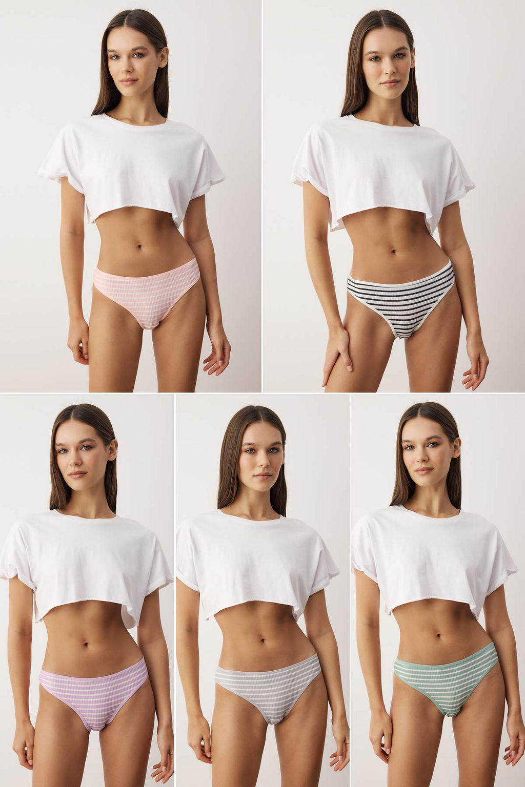 Cok Renkli 5li Kaskorse Duz Brief Kulot THMAW26KU00038 - Trendyolmilla фото 3