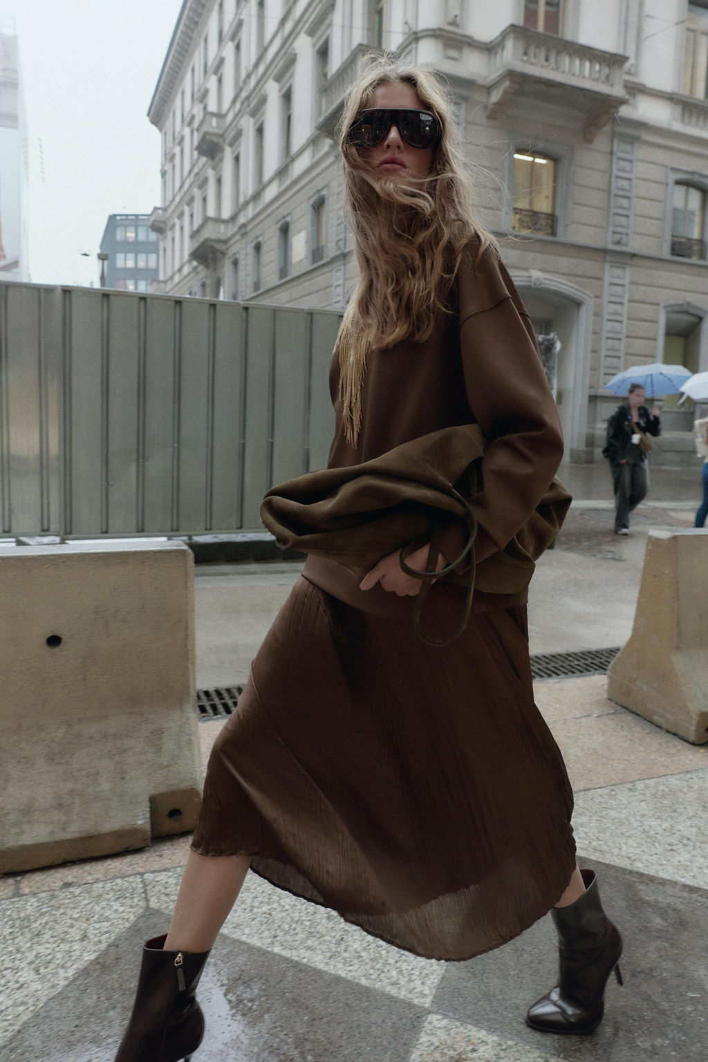 COMBINED SATIN DRESS