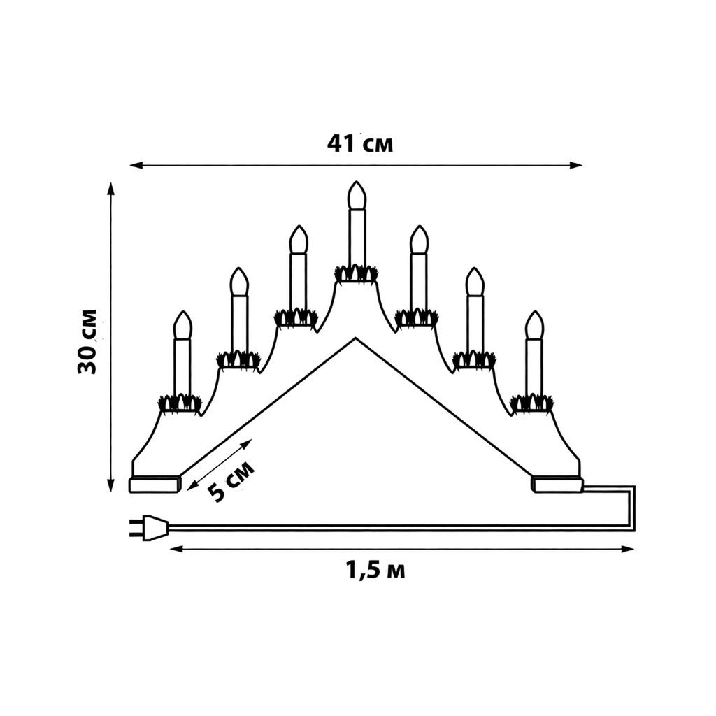 UDL-L7101-007/SWA/WW WHITE BRIDGE Фигура Новогодняя горка, 39,5х30,5см. 7 миниламп накаливания. Теплый белый свет. Корпус белый. Материал пластик. TM Uniel - Volpe фото 3