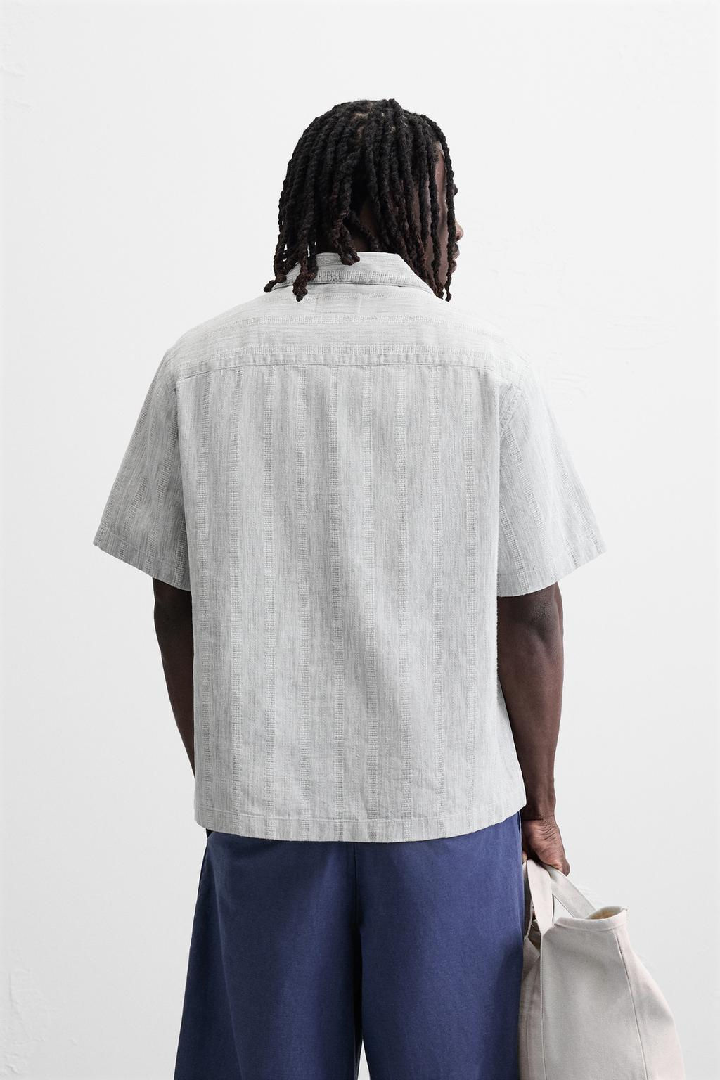 TEXTURED DENIM SHIRT - Zara фото 11