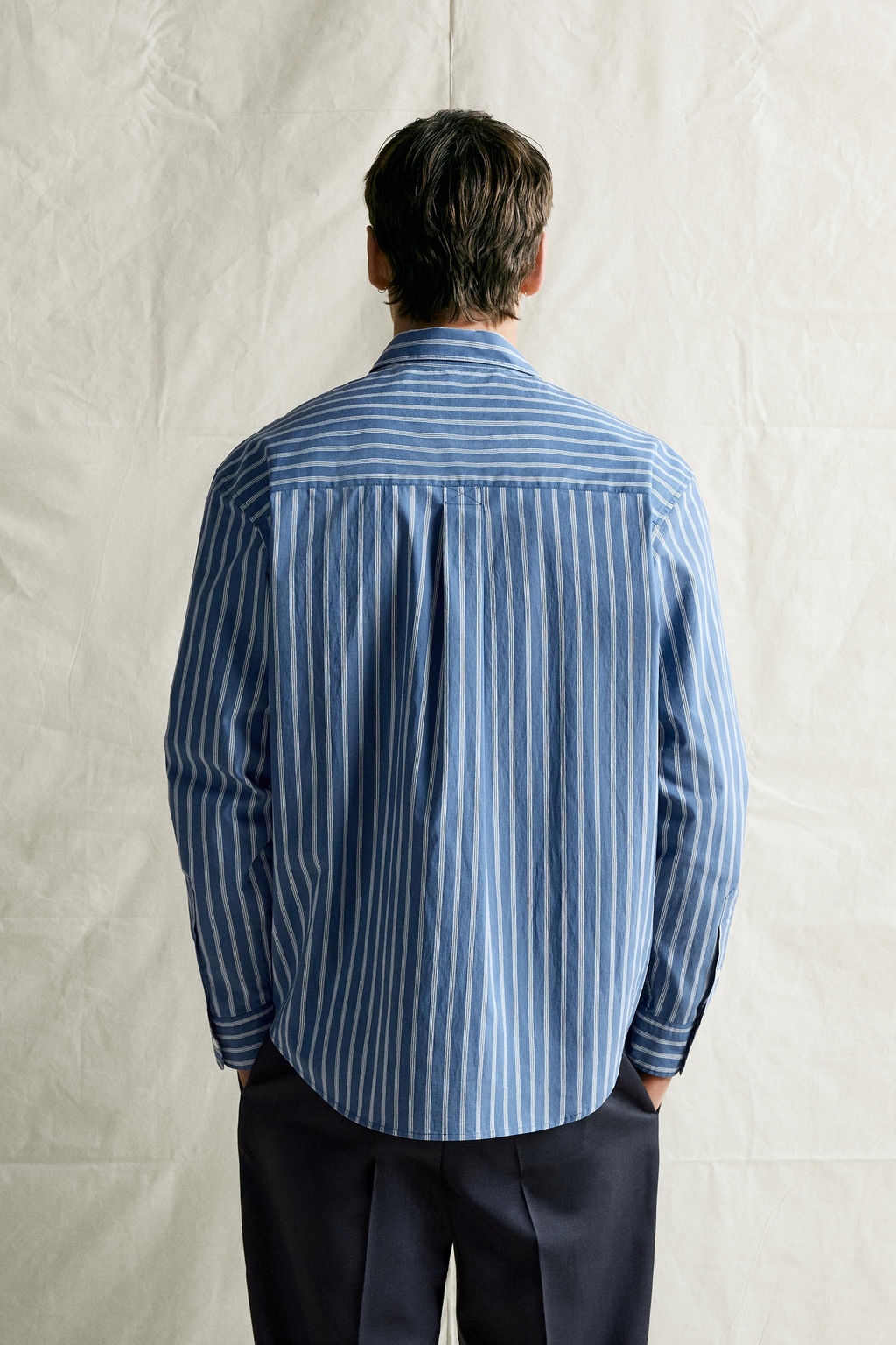 CAMISA RELAXED FIT RAYAS / ?ndigo claro - Zara фото 3
