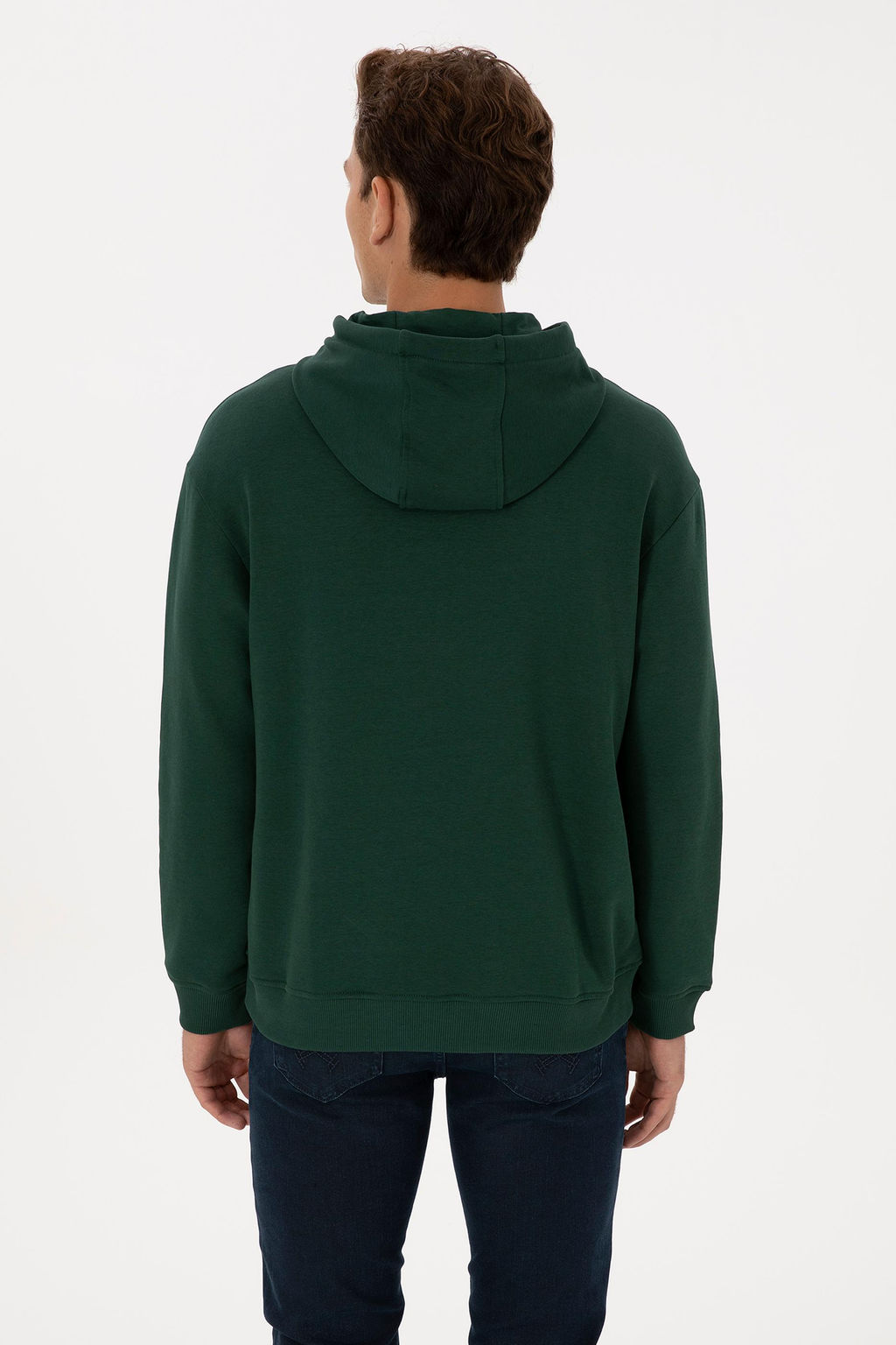 Erkek Comfort Fit Kap__onlu Koyu Ye_il Basic Sweatshirt - U.s. polo assn фото 5