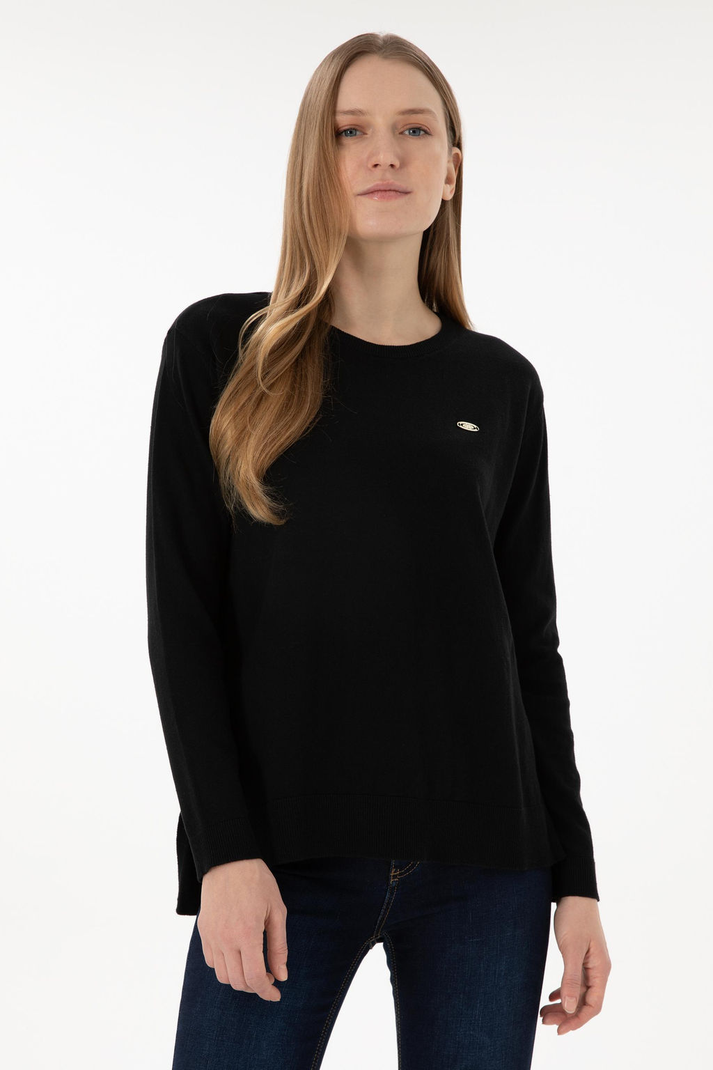 Женский черный базовый свитер с круглым вырезом Неожиданная скидка в корзине - U.s. polo assn фото 8
