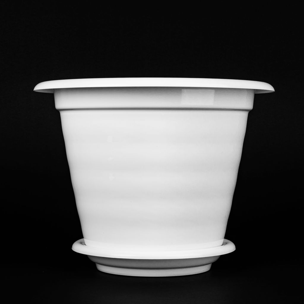 Горшок цв."Виола" 16л. с под.белый М1348