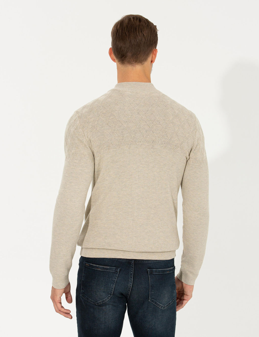 Kum Melanj Slim Fit Fermuarl_ Triko H_rka