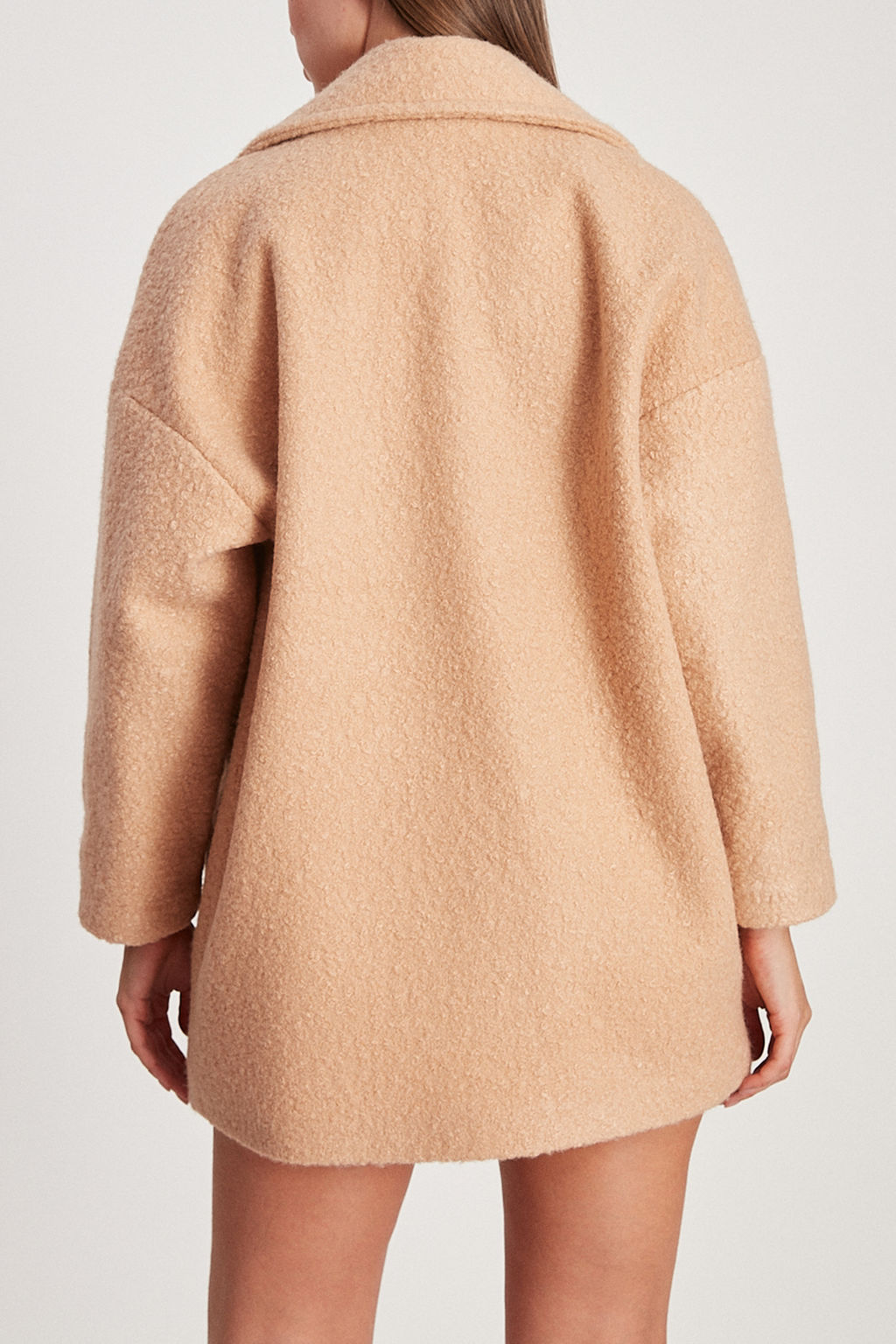 Vizon Buklet Kruvaze Oversize Midi Kaban TWOAW26KB00070 - Trendyolmilla фото 5