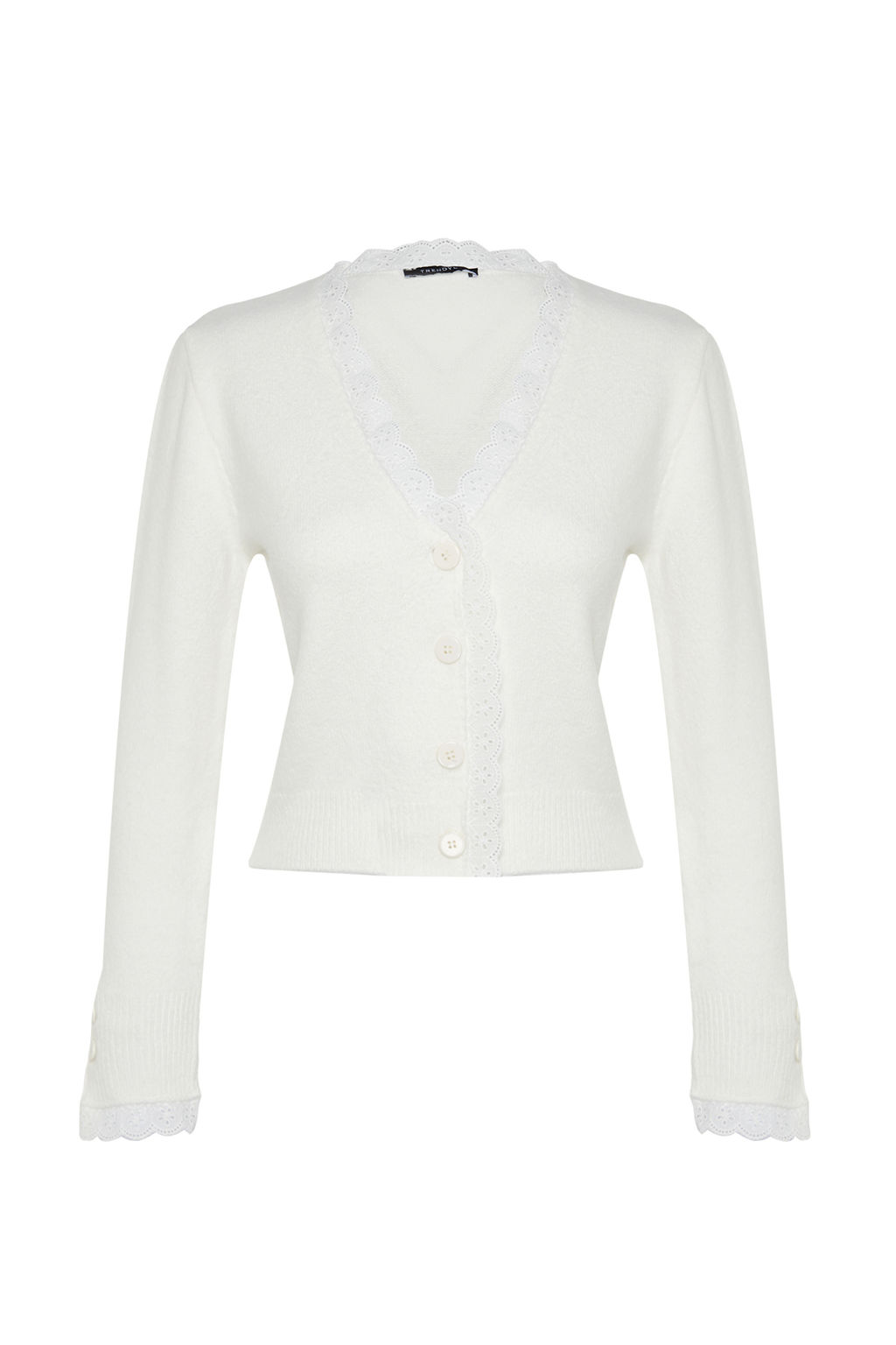 Trendyolmilla Ekru Yumusak Dokulu Dantel Detayl? Triko H?rka TWOAW24HI00131  фото 6