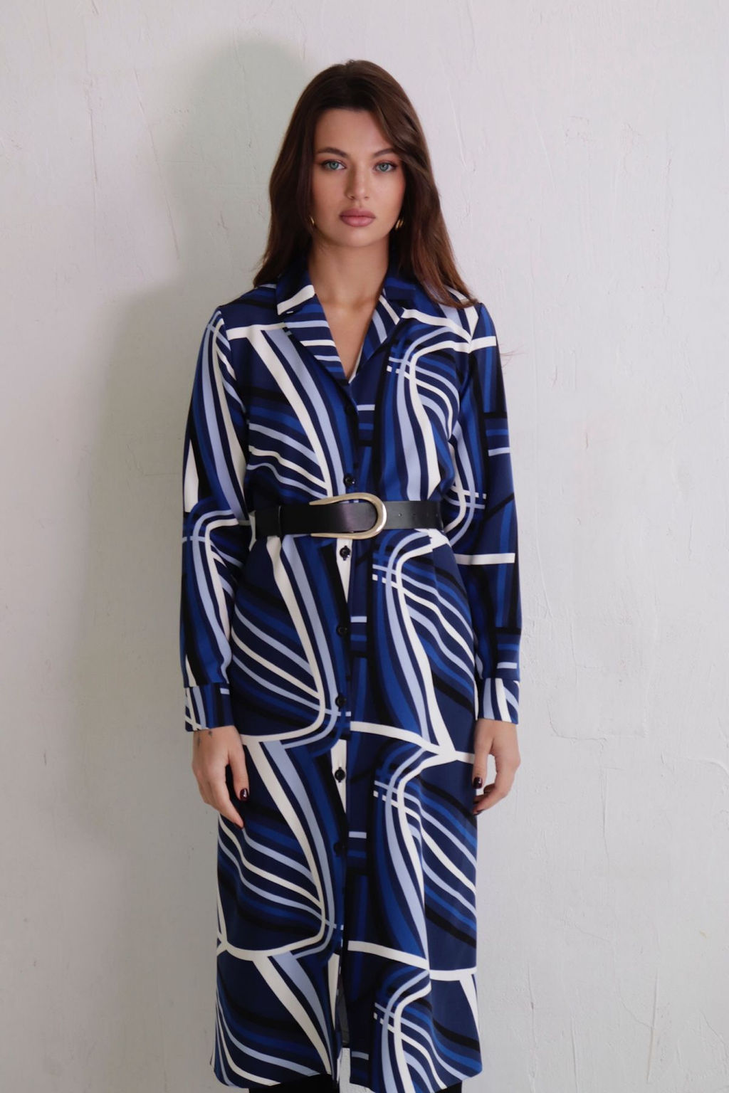 Martichelli Платье-рубашка с английским воротником с принтом  фото 11