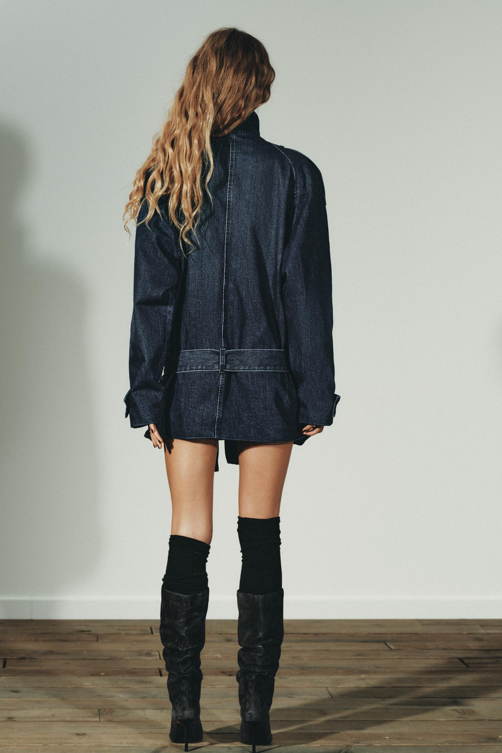 MIDI DENIM TRENCH COAT WITH BELT - Zara фото 8