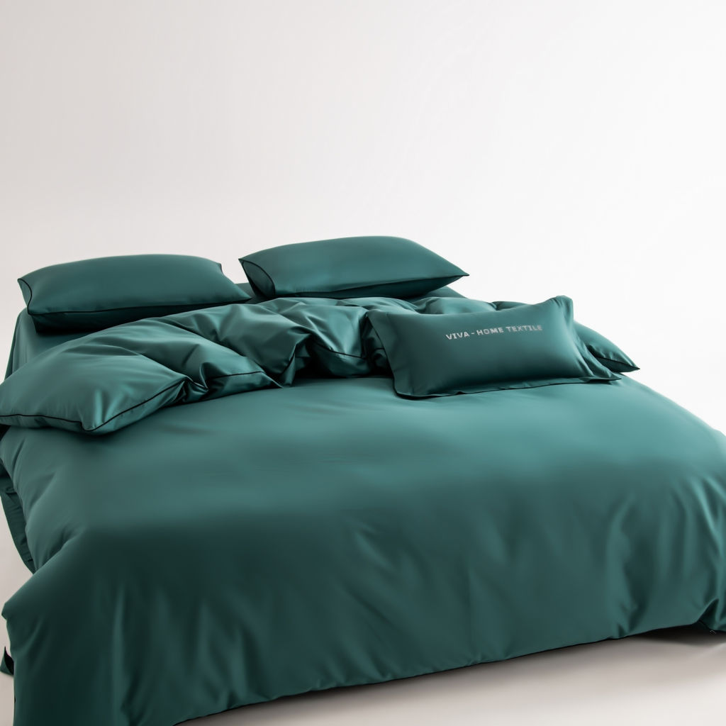 Комплект постельного белья Однотонный Сатин Элитный на резинке OCER009 180*200*30;160*200*30;140*200*30 2 спальный 4 Наволочки