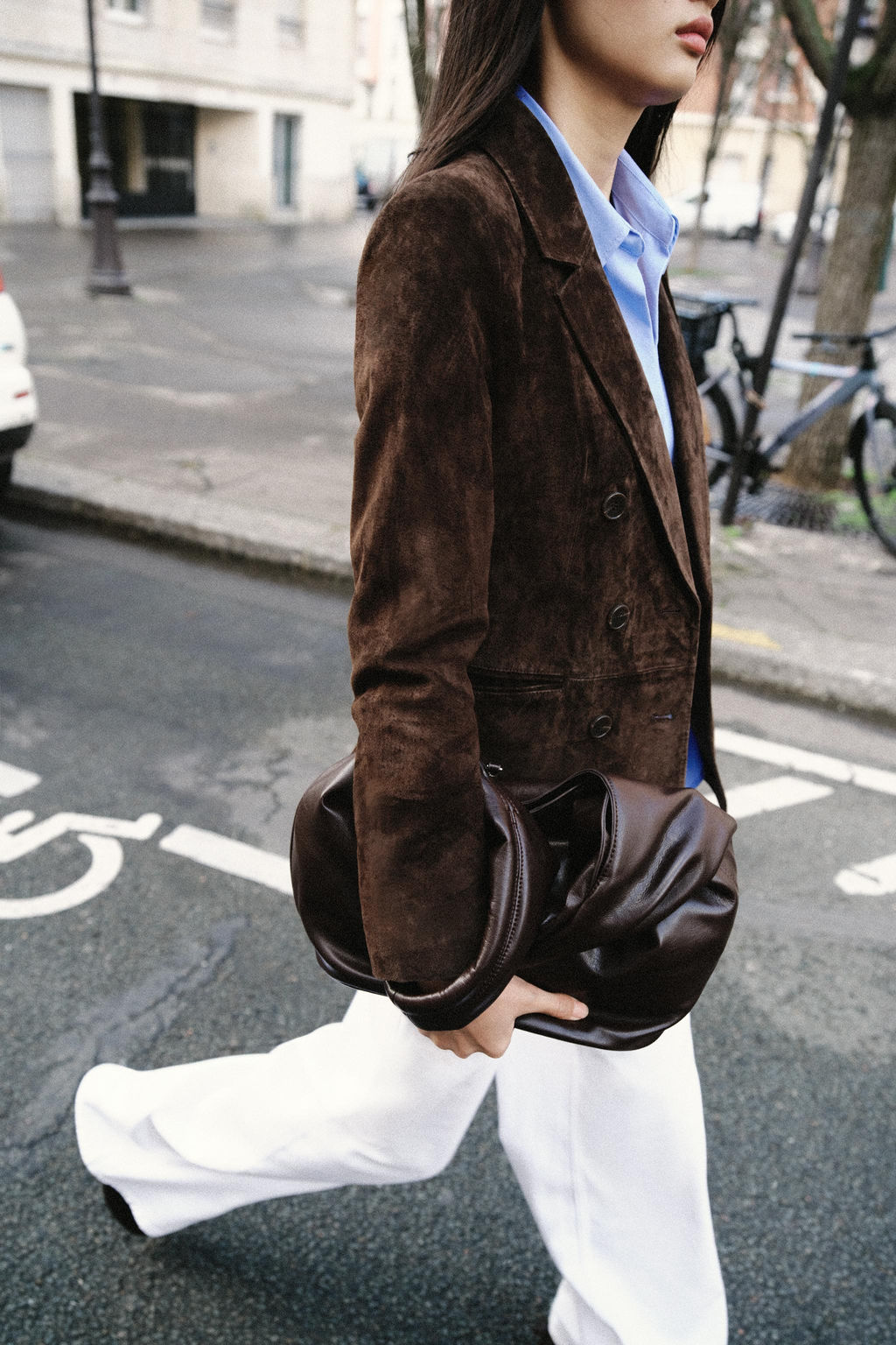 DOUBLE-BREASTED 100% LEATHER SUEDE BLAZER - Zara фото 16