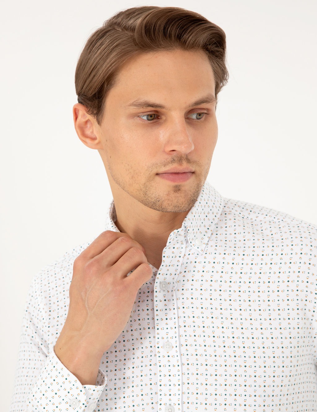 Ye_il Slim Fit Uzun Kollu G_mlek