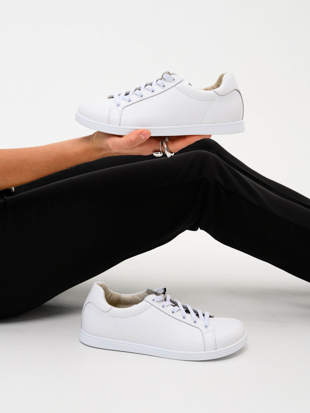 Кеды босоногие кожаные 189.астиw.Белый