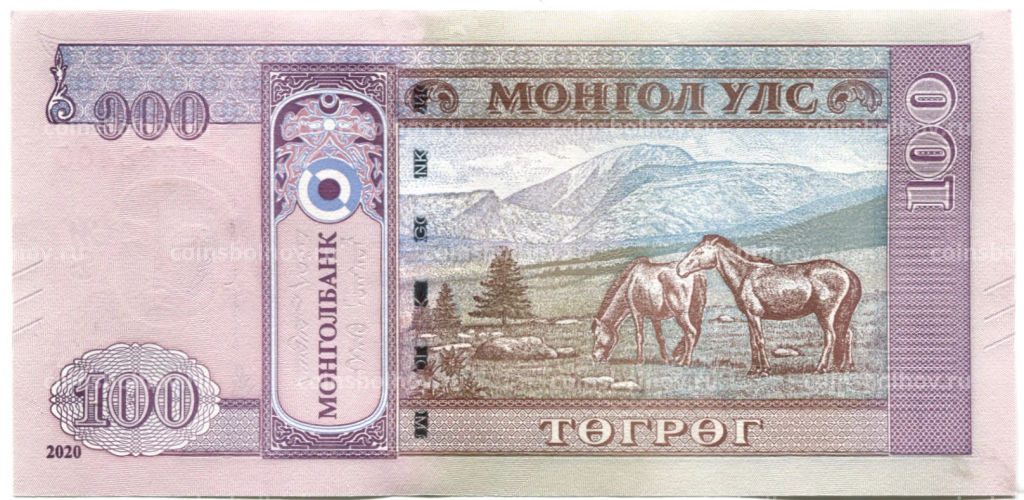 Банкнота 100 тугриков 2020 года Монголия