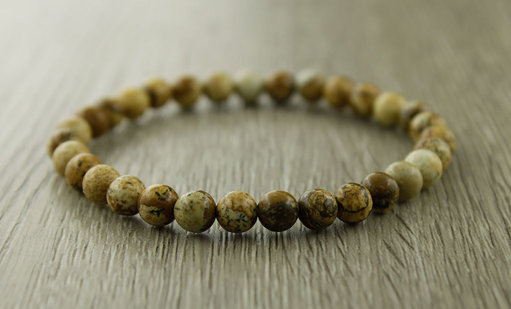 Яшма древесная (Намибия) 6мм, браслет "Классика" длина 17см