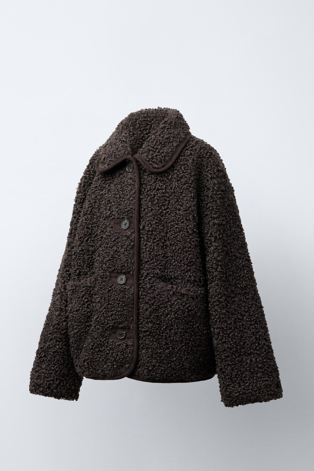 FAUX SHEARLING COAT WITH TRIMS - Zara фото 2