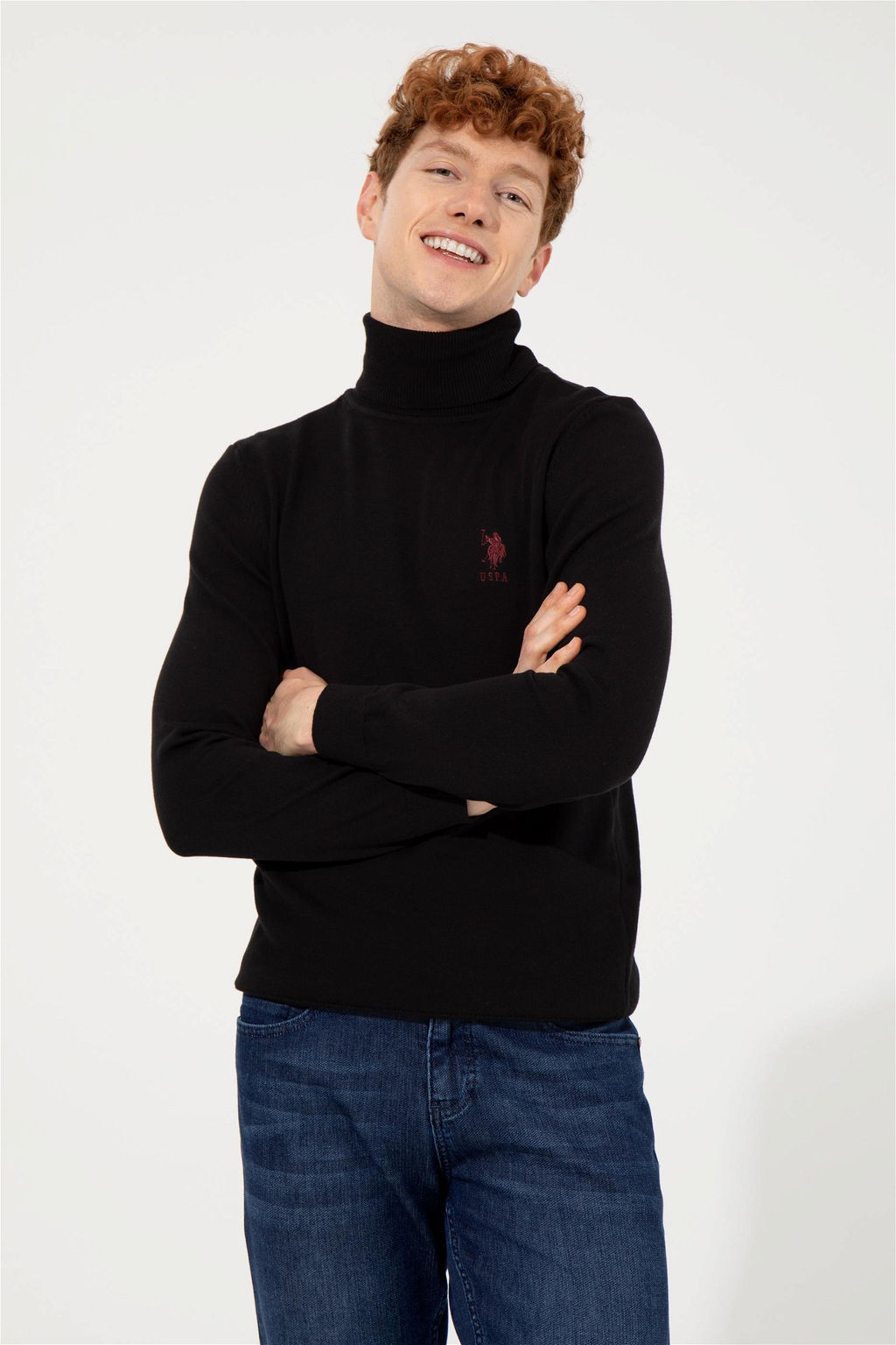 U. S. Polo Assn Мужской черный базовый свитер - U.s. polo assn фото 7