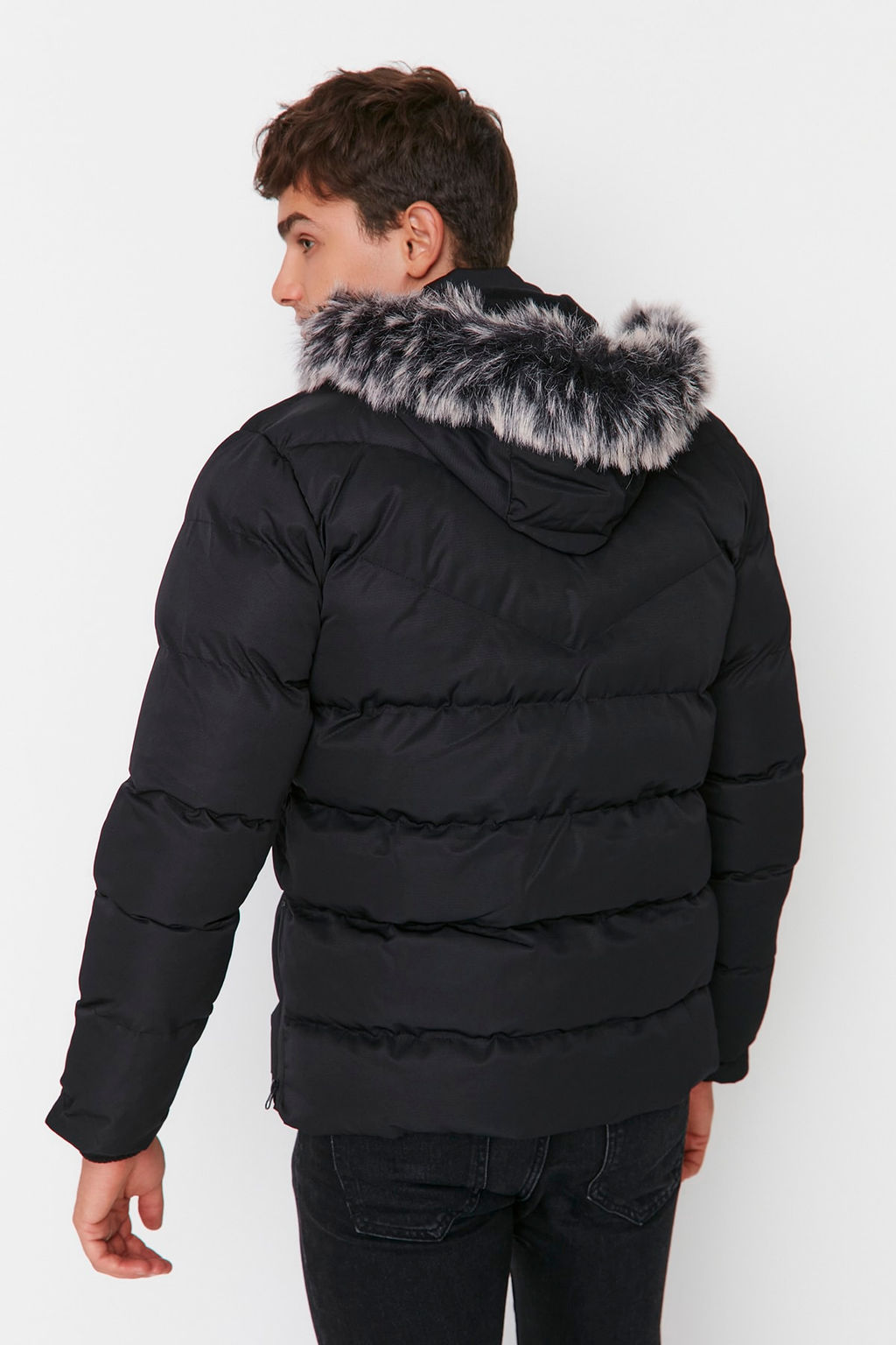 TRENDYOL MAN Gri Erkek Regular Fit Ici Polar Astarl? Ruzgara ve Suya Dayan?kl? K?sl?k Sisme Mont TMNAW23MO00009 - Trendyolmilla фото 14