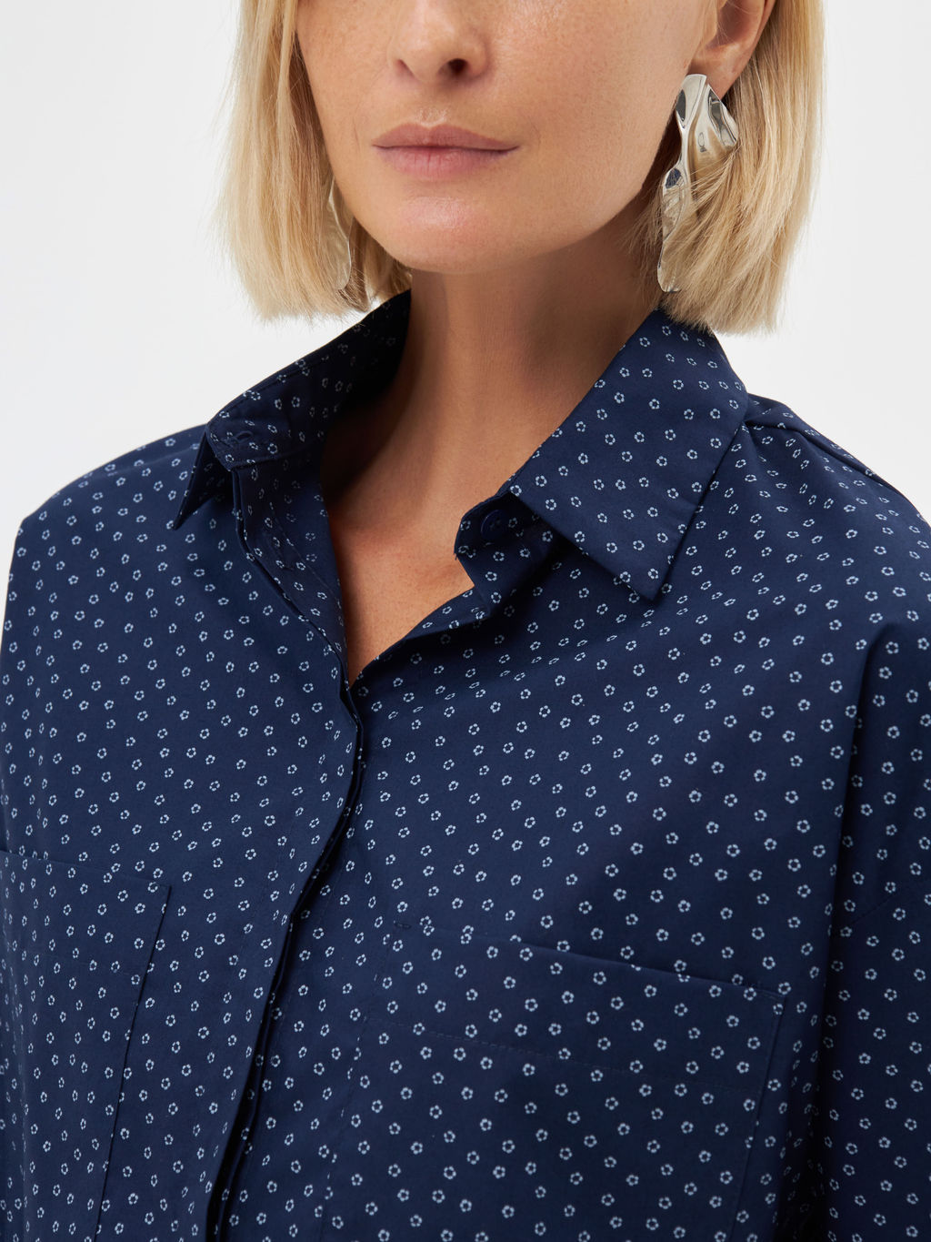 Блузка женская дл. рук. KATHARINA KROSS KK-B-007T-синий.принт  фото 3