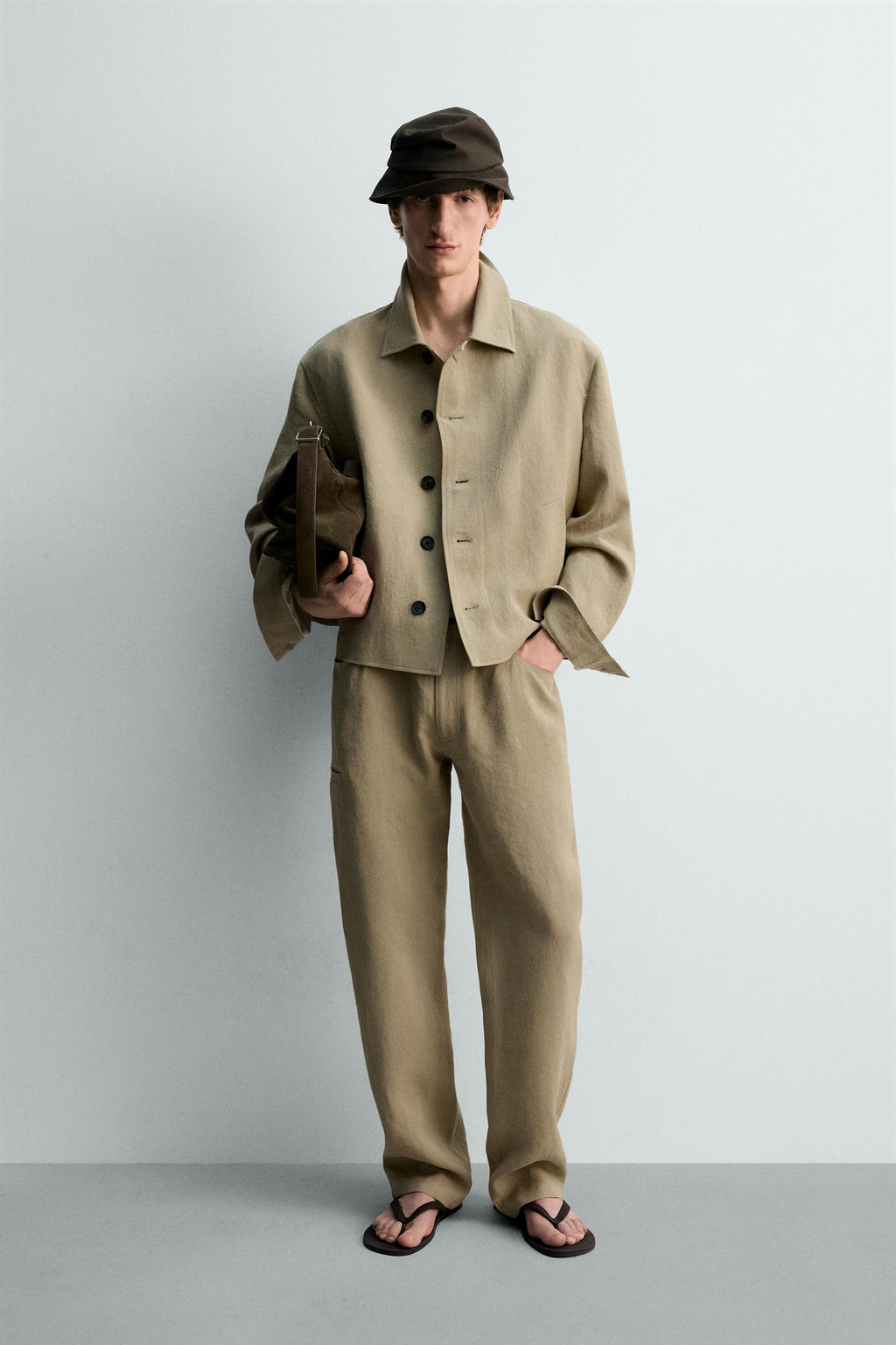 PANTAL?N BALLON FIT 100% LINO LIMITED EDITION / Tostado