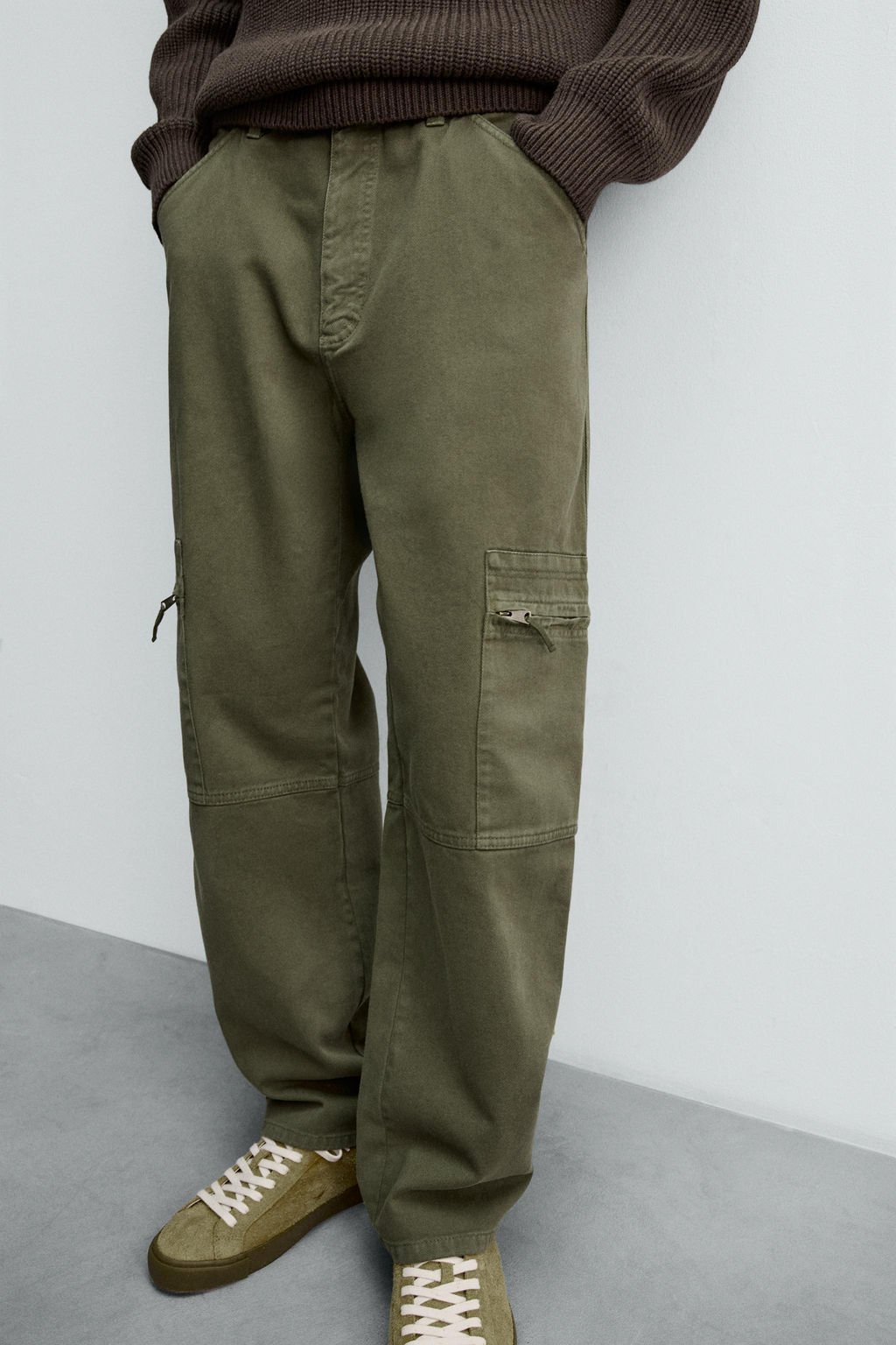WASHED RELAXED FIT CARGO TROUSERS - Zara фото 5