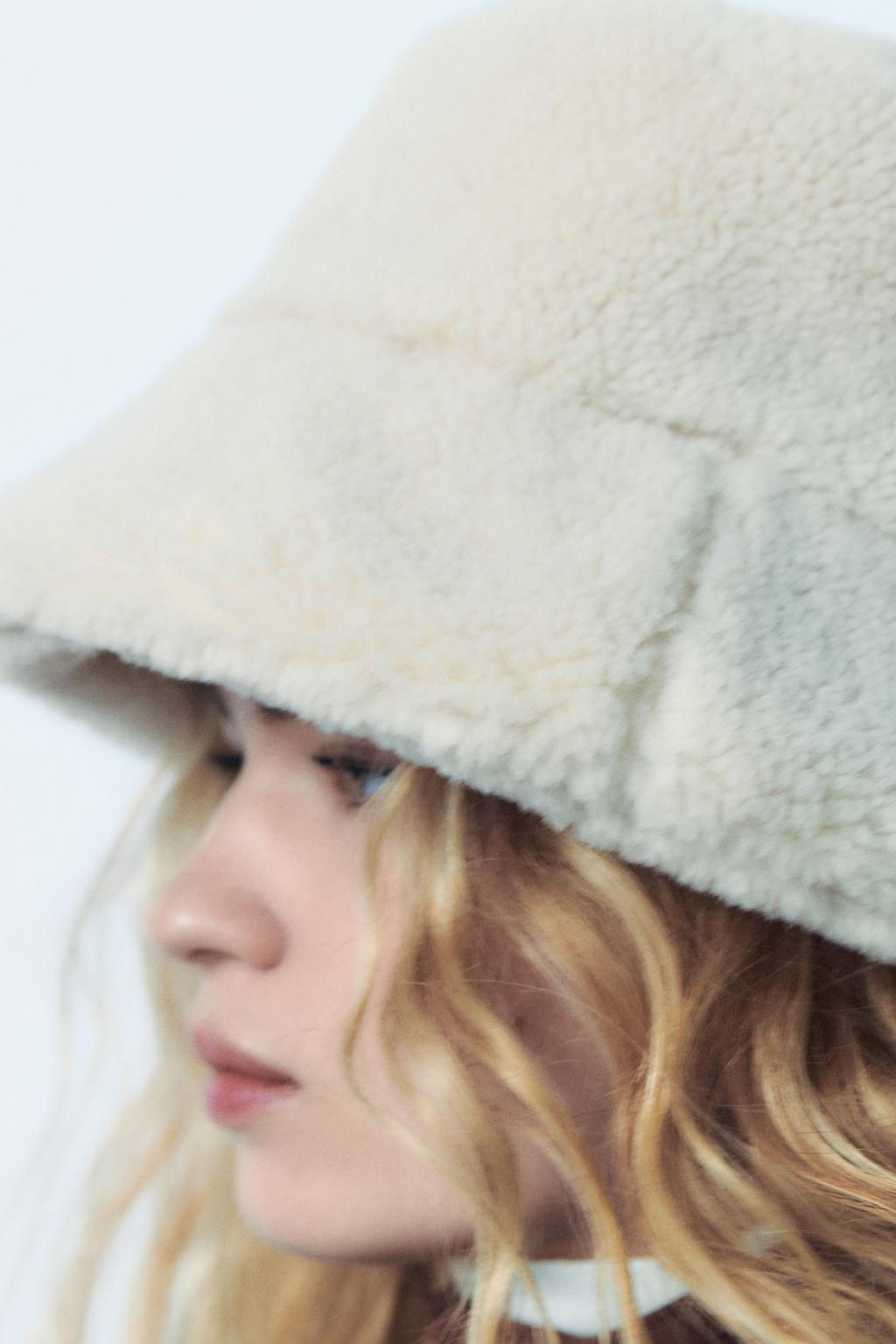 FAUX SHEARLING BUCKET HAT - Zara фото 2