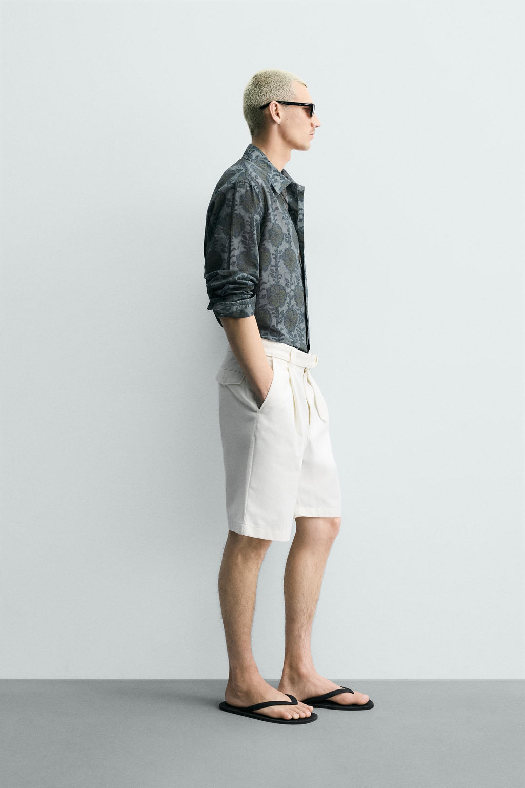 CAMISA RELAXED FIT ESTAMPADO FLORAL / Verdes - Zara фото 4