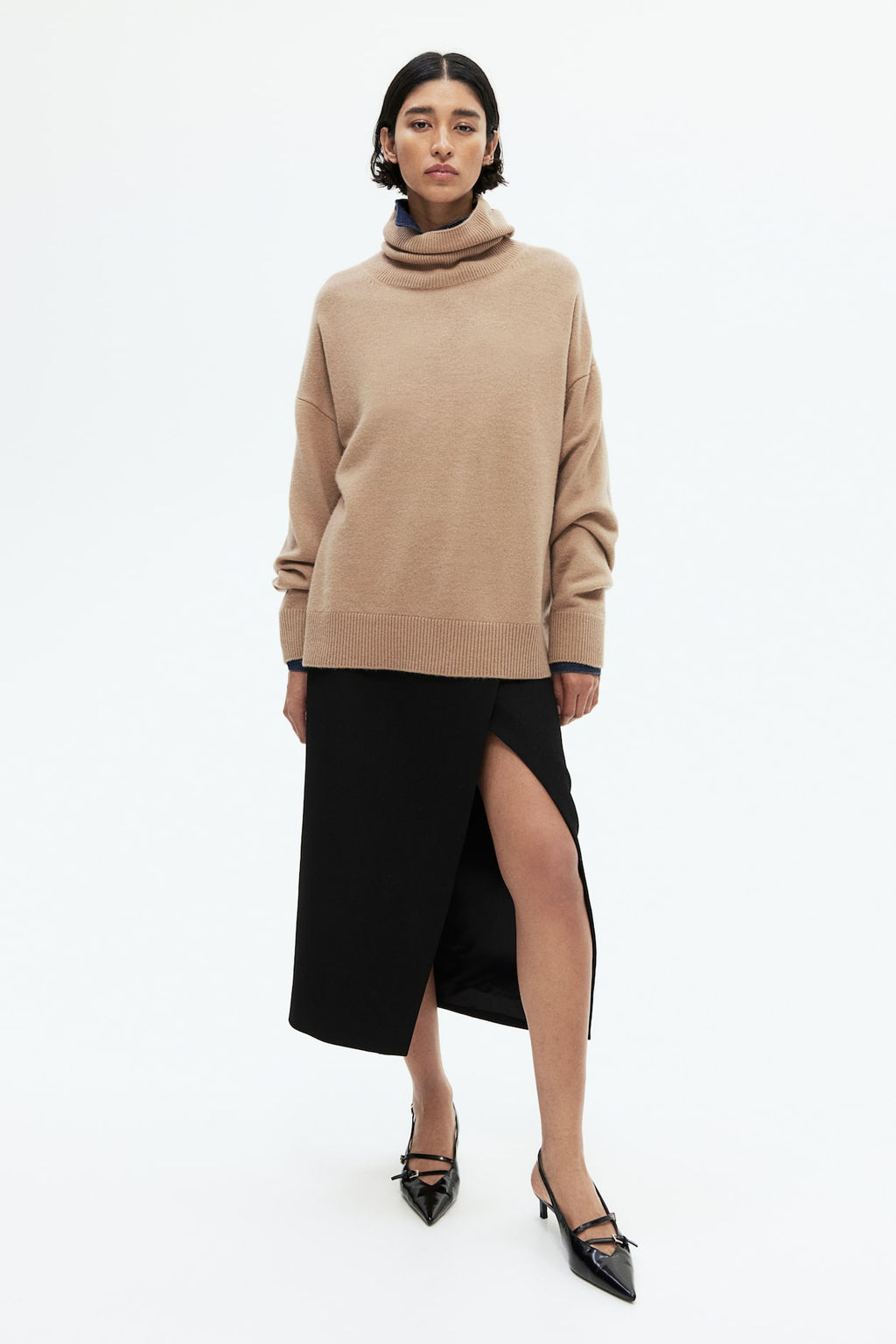 Jersey de cuello alto en mezcla de cachemira - H&m фото 2