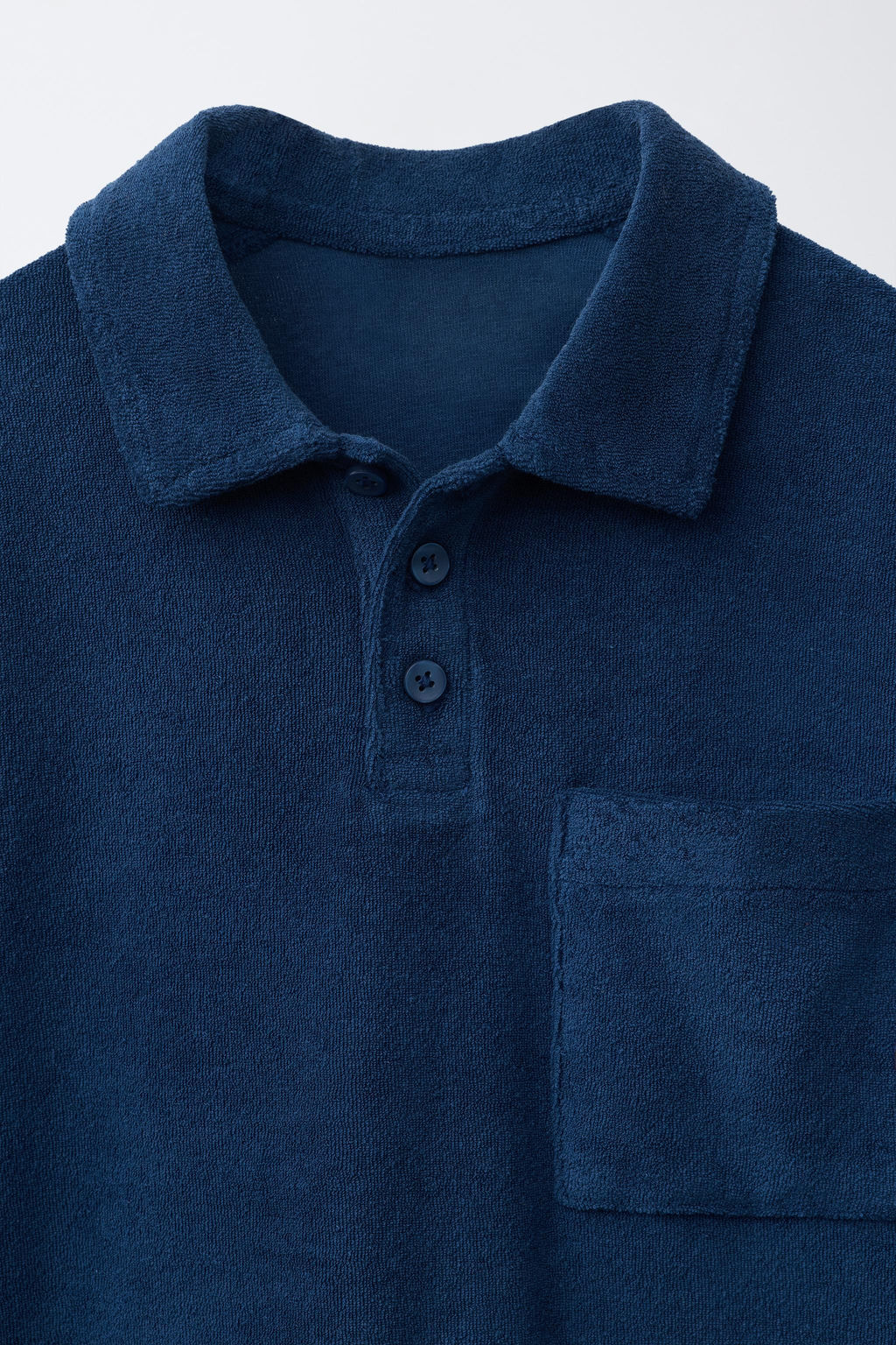 CONJUNTO POLO Y BERMUDA EFECTO TOALLA / Azul