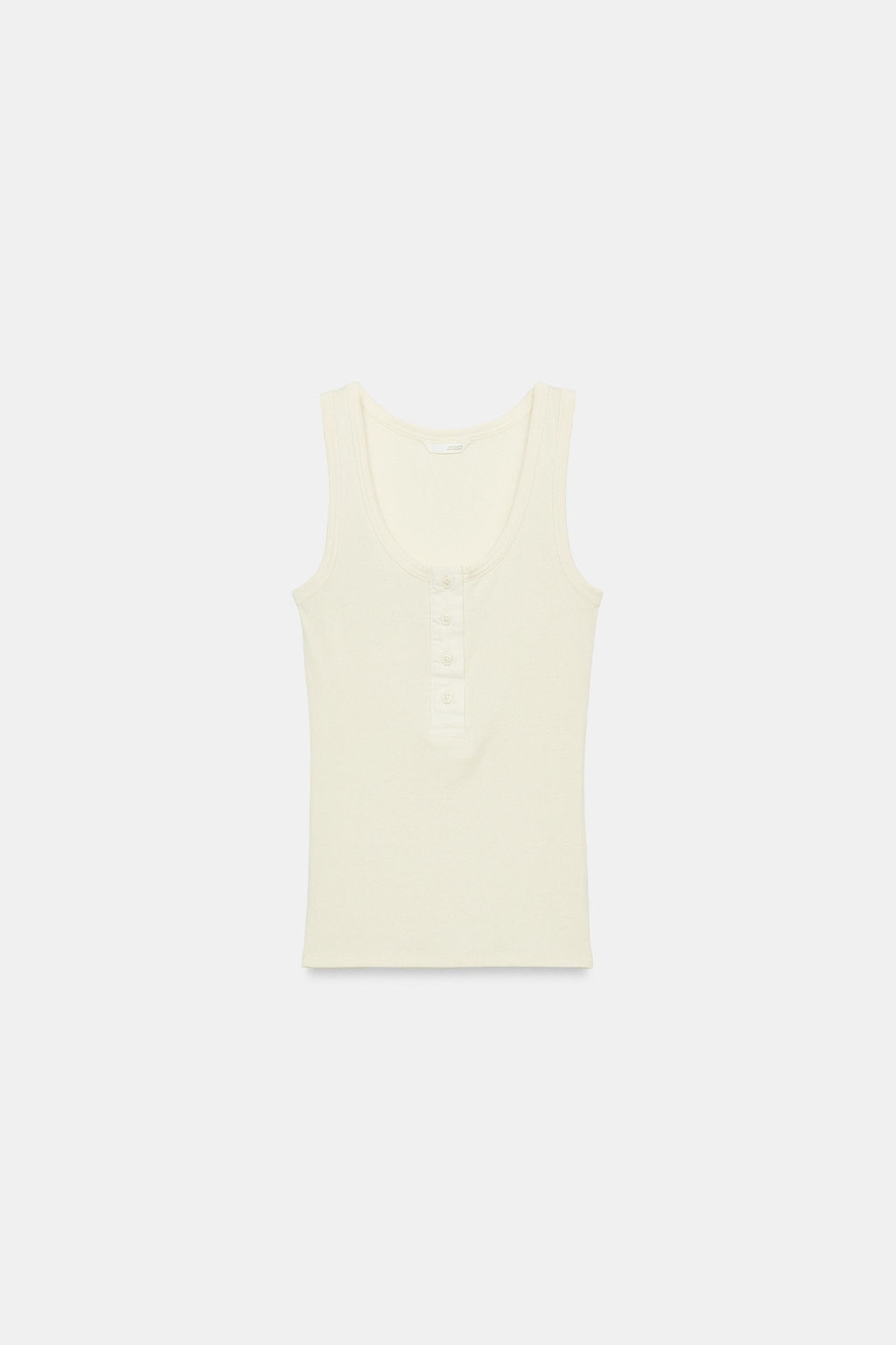 CAMISETA BOTONES CON LINO / Crudo
