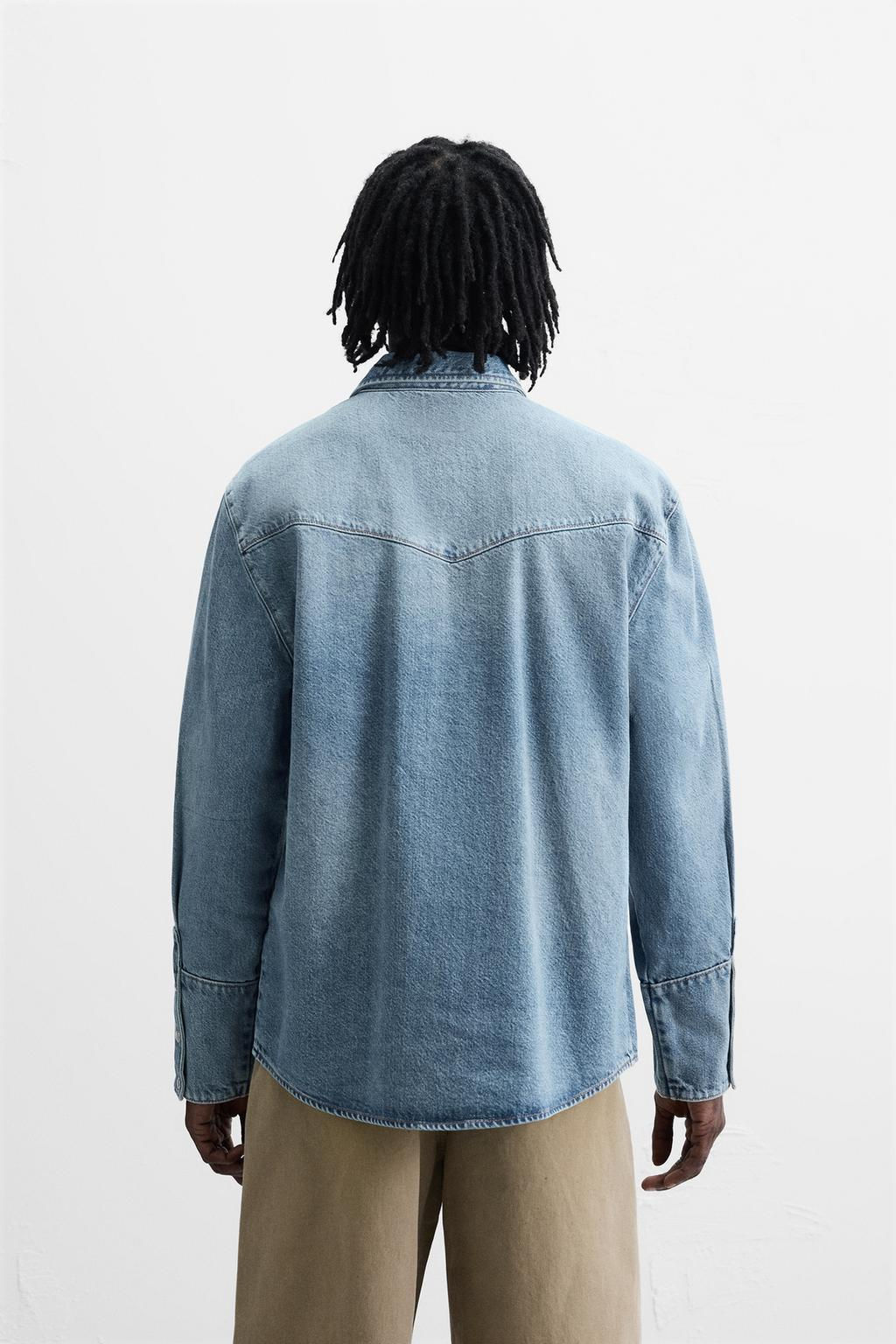 DENIM SHIRT WITH POCKETS - Zara фото 3