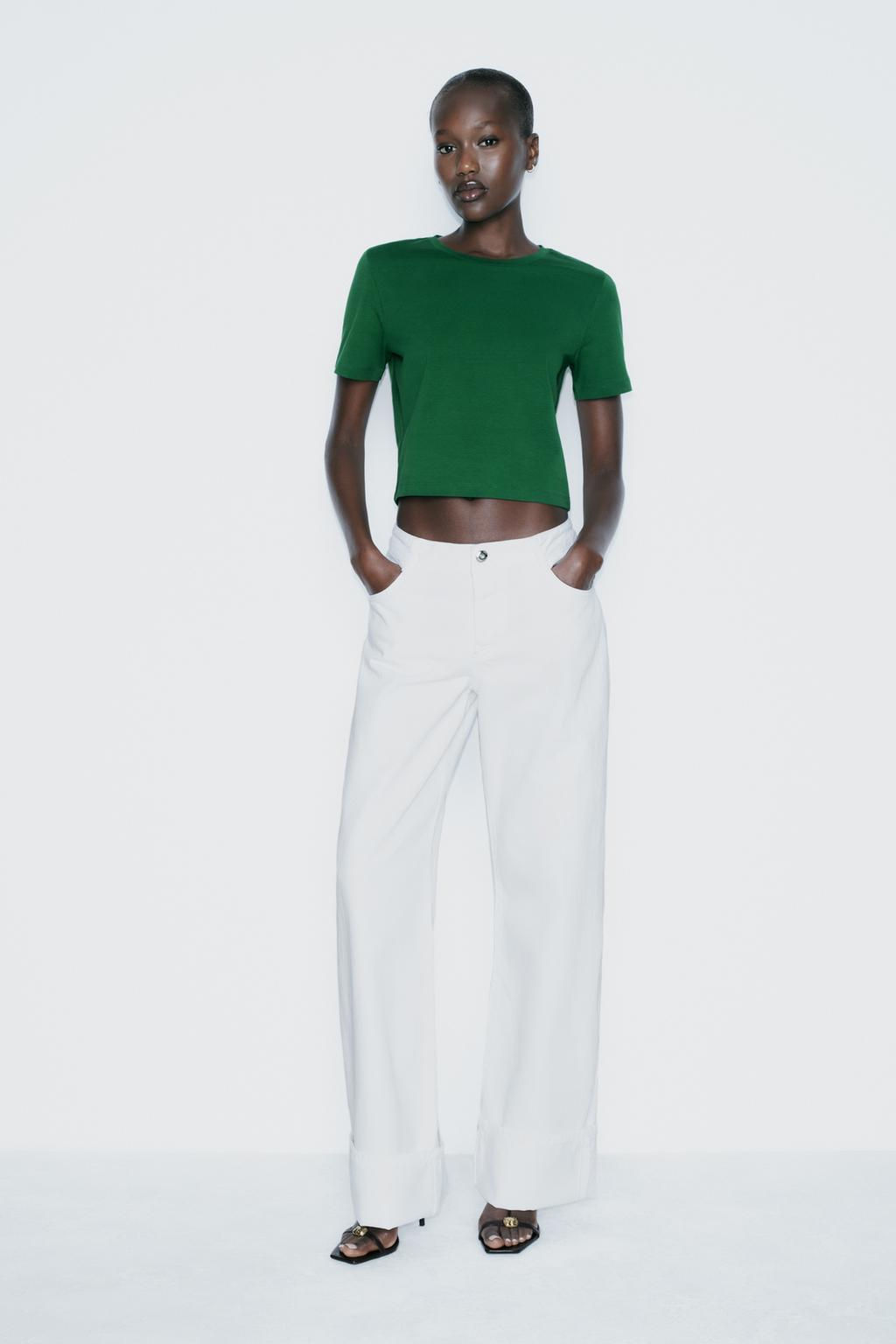 CROPPED STRETCH T-SHIRT - Zara фото 33