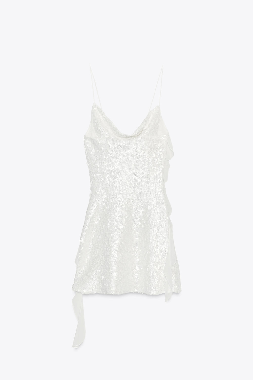 SEQUINNED RUFFLE MINI DRESS - Zara фото 6