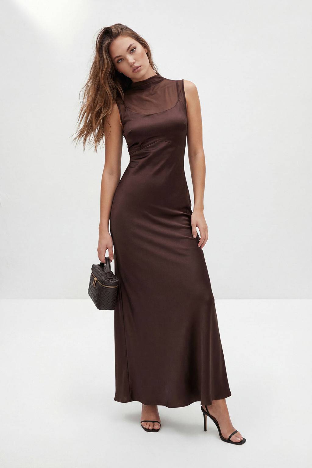 Kahverengi Duz Saten Maxi Abiye & Mezuniyet Elbisesi TPRSS26AE00168 - Trendyolmilla фото 2