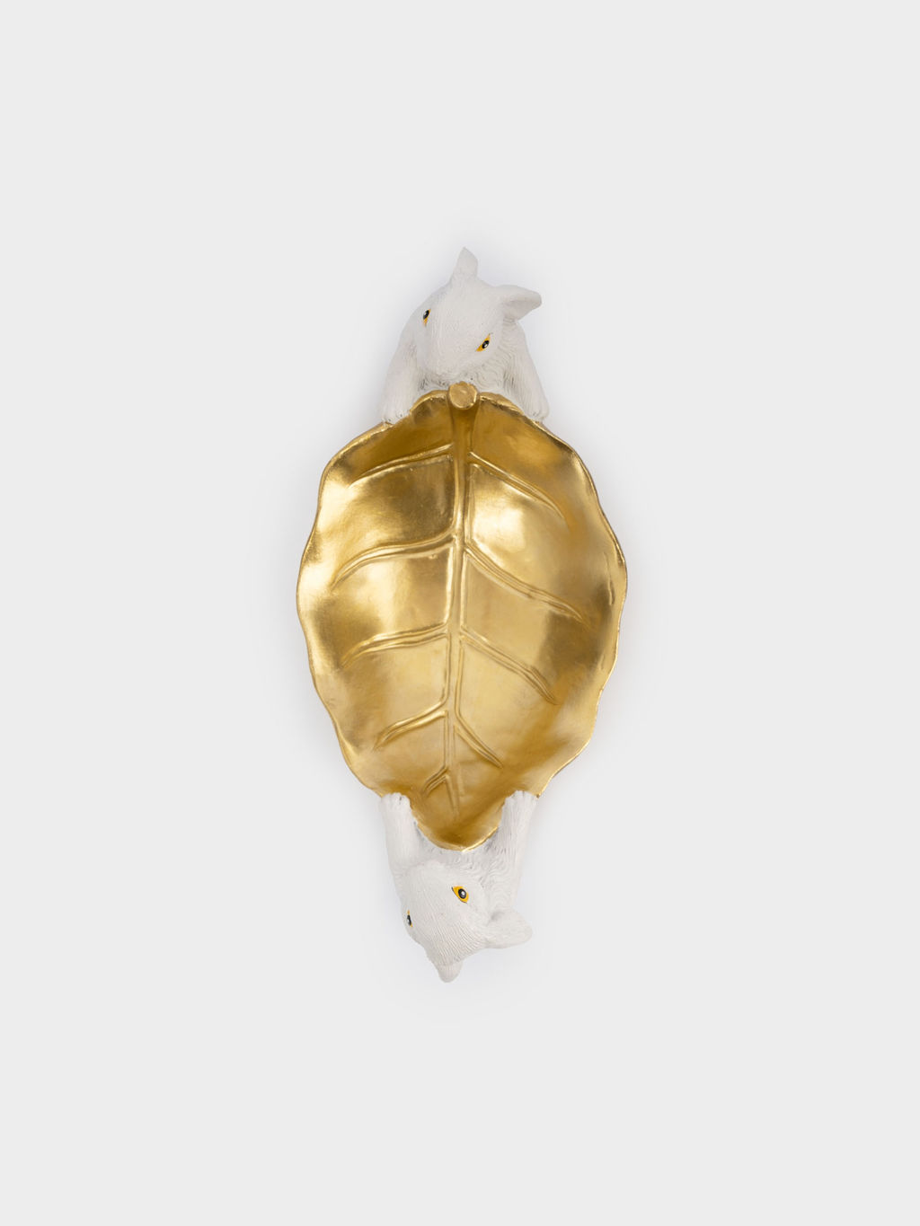 Блюдо декоративное, 22х10 см, полирезин, молочно-золотистое, Кролики с листом, White Rabbit - Anna lafarg фото 5