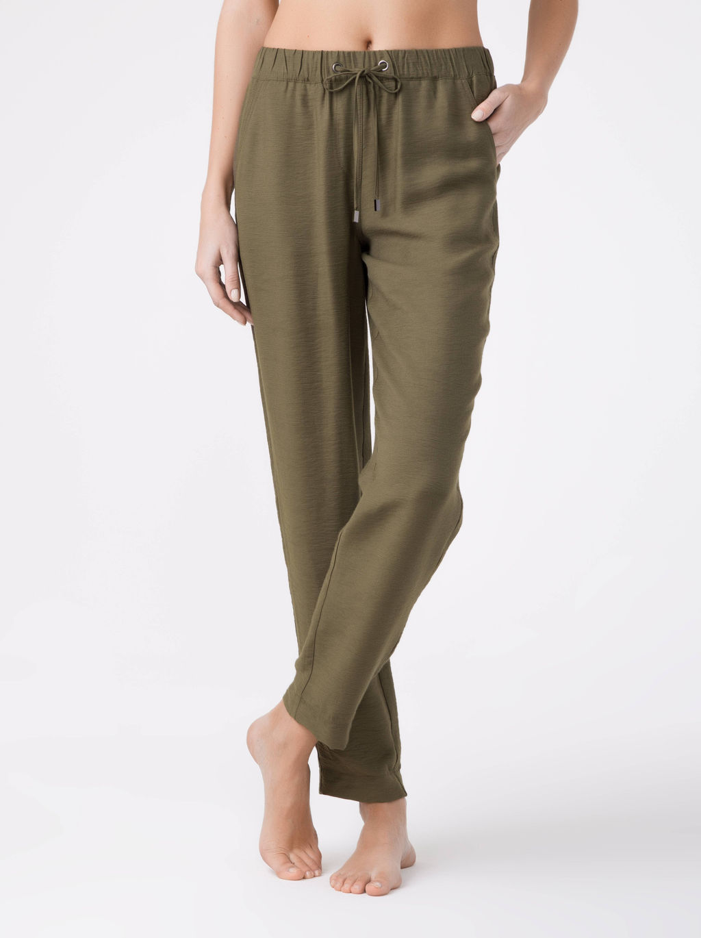 CONTE Фактурные брюки из вискозы премиального качества EXOTICA khaki