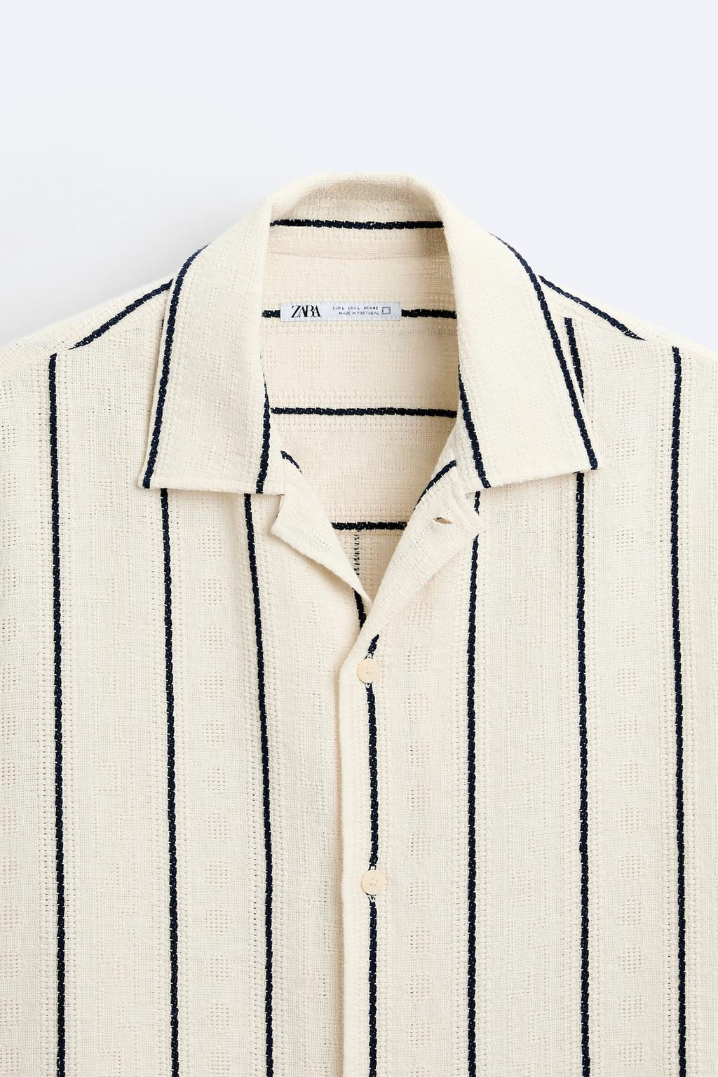 STRIPED TEXTURED SHIRT - Zara фото 9