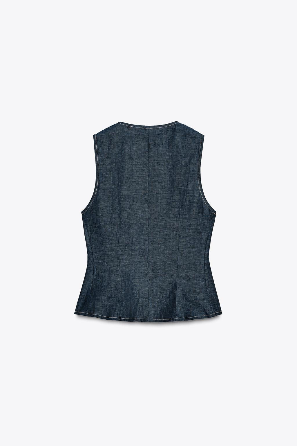 DOUBLE-BREASTED LINEN WAISTCOAT - Zara фото 6