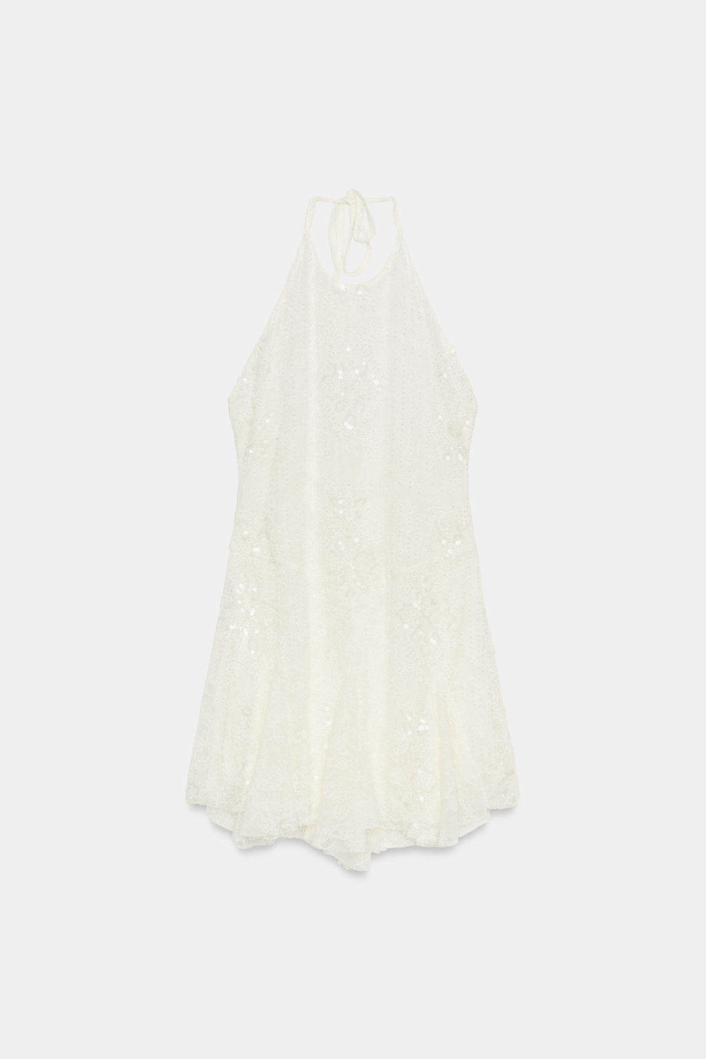 VESTIDO HALTER ENCAJE BORDADOS / Crudo - Zara фото 5