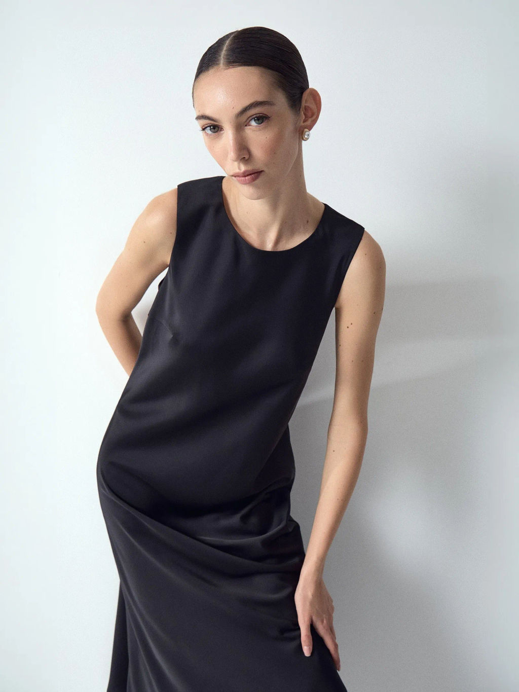 Платье макси с кружевной вставкой - Emka фото 2