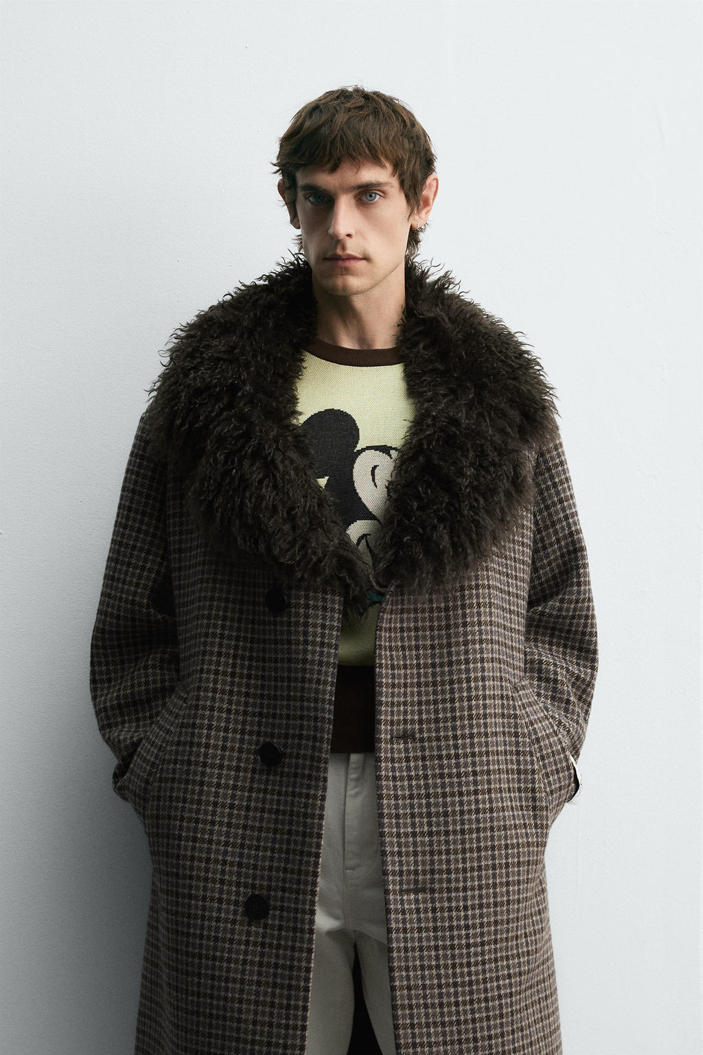CHECK COMBINED COAT HARRY LAMBERT FOR ZARA X DISNEY  фото 2