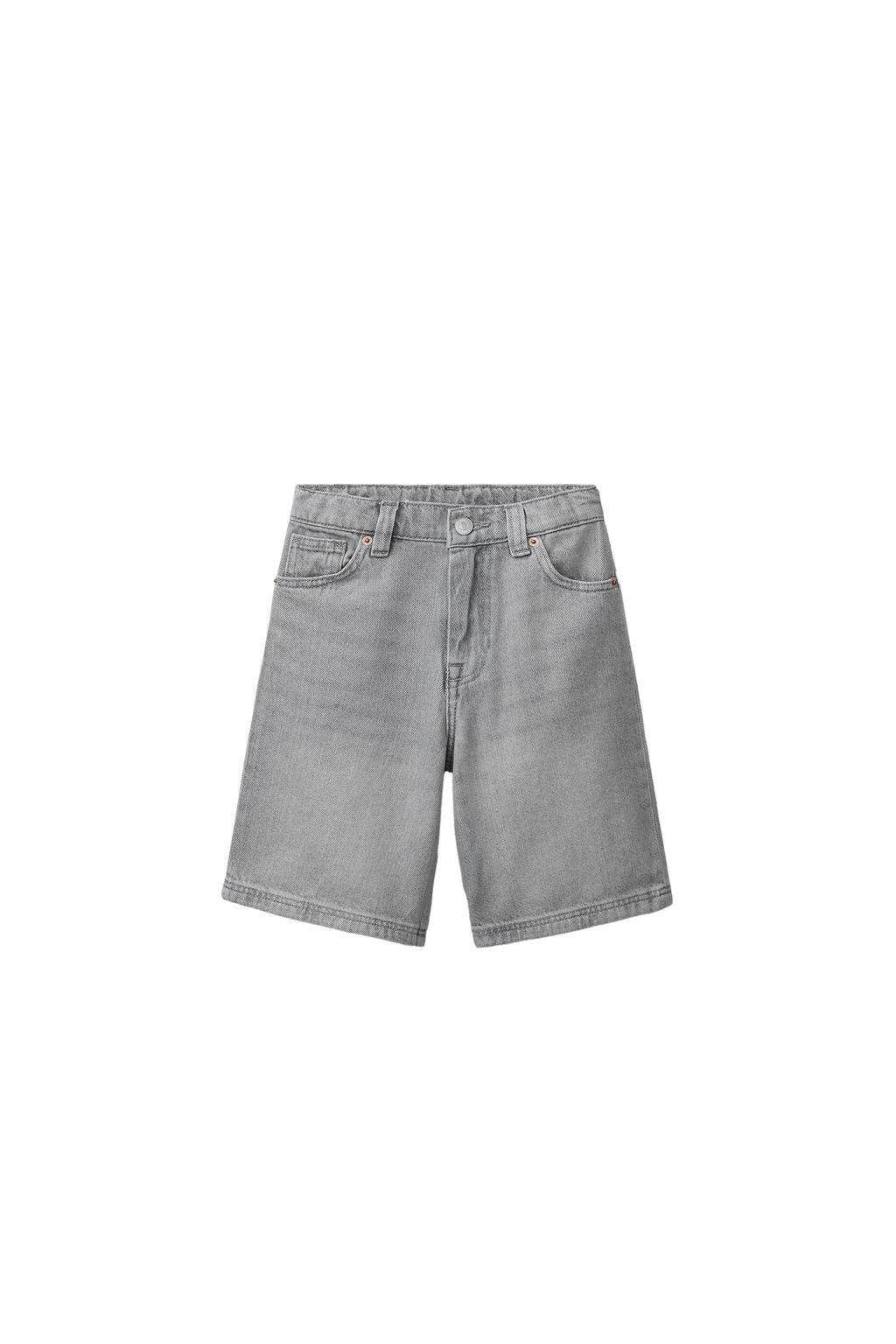 BERMUDA DENIM RELAXED BAGGY / Gris - Zara фото 6