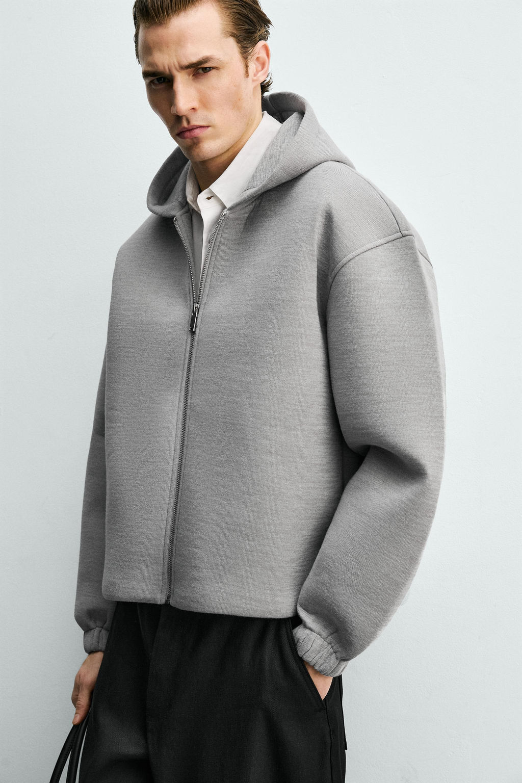 COMPACT BOXY FIT ZIP-UP SWEATSHIRT - Zara фото 6